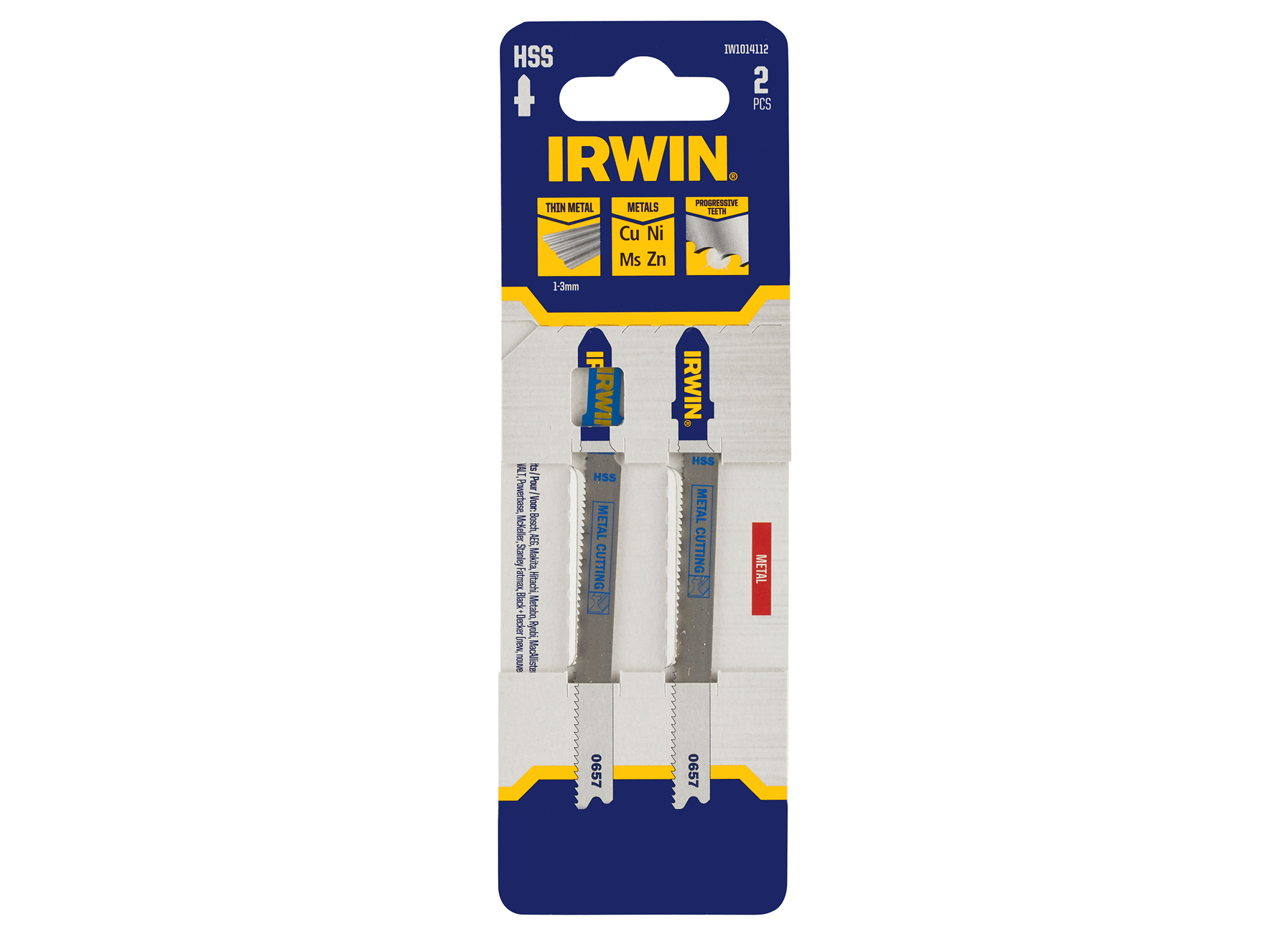 IRWIN PRO PERFORMANCE DECOUPEERZAAGBLAD METAAL VANAF 1MM TOT 3MM, FIJNE VERTANDING, T-AANSLUITING 