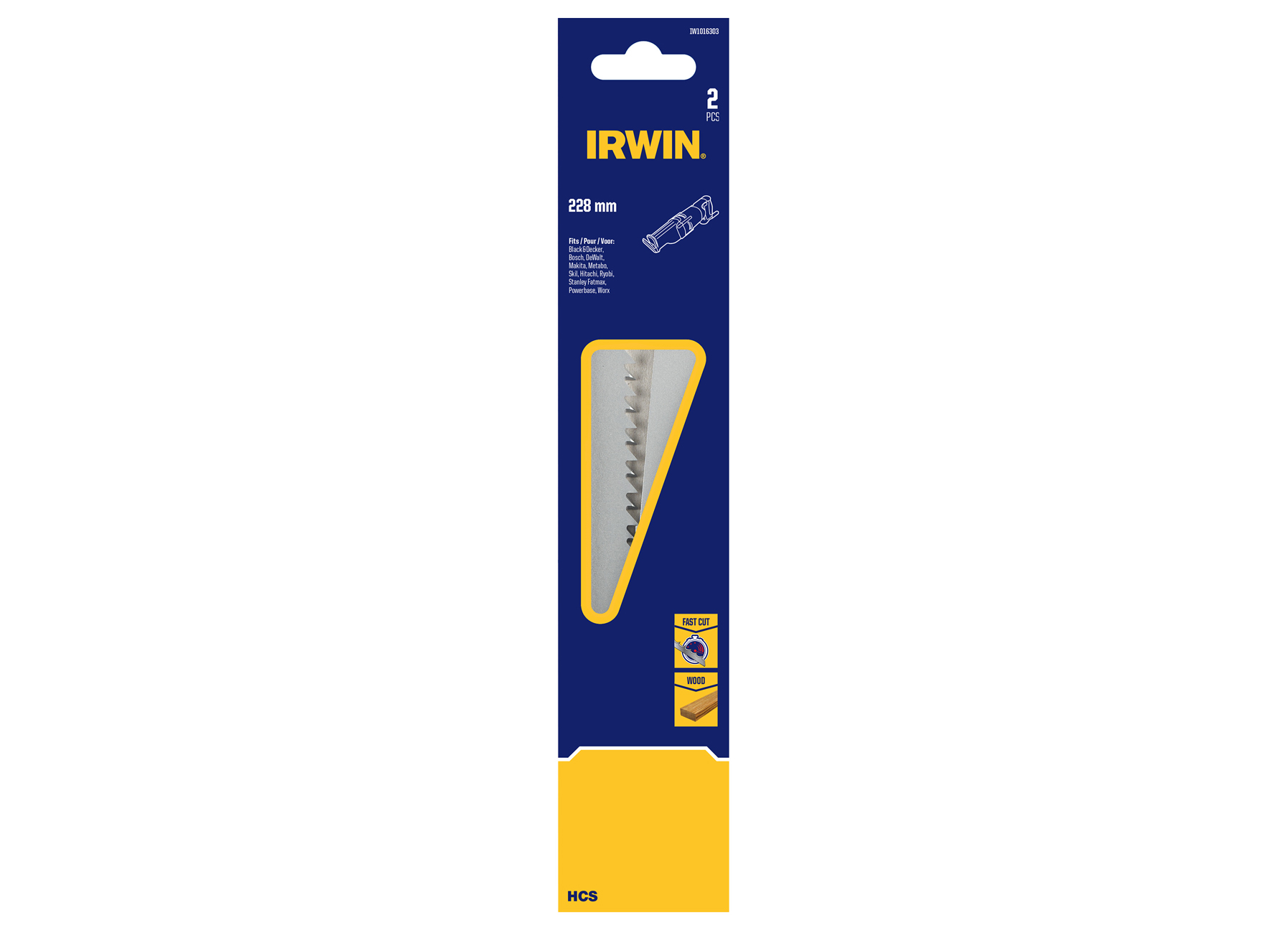 IRWIN LAMES DE SCIES EGOINES POUR BOIS JUSQU'A 100MM, FINITION GROS, LONGUEUR 228MM