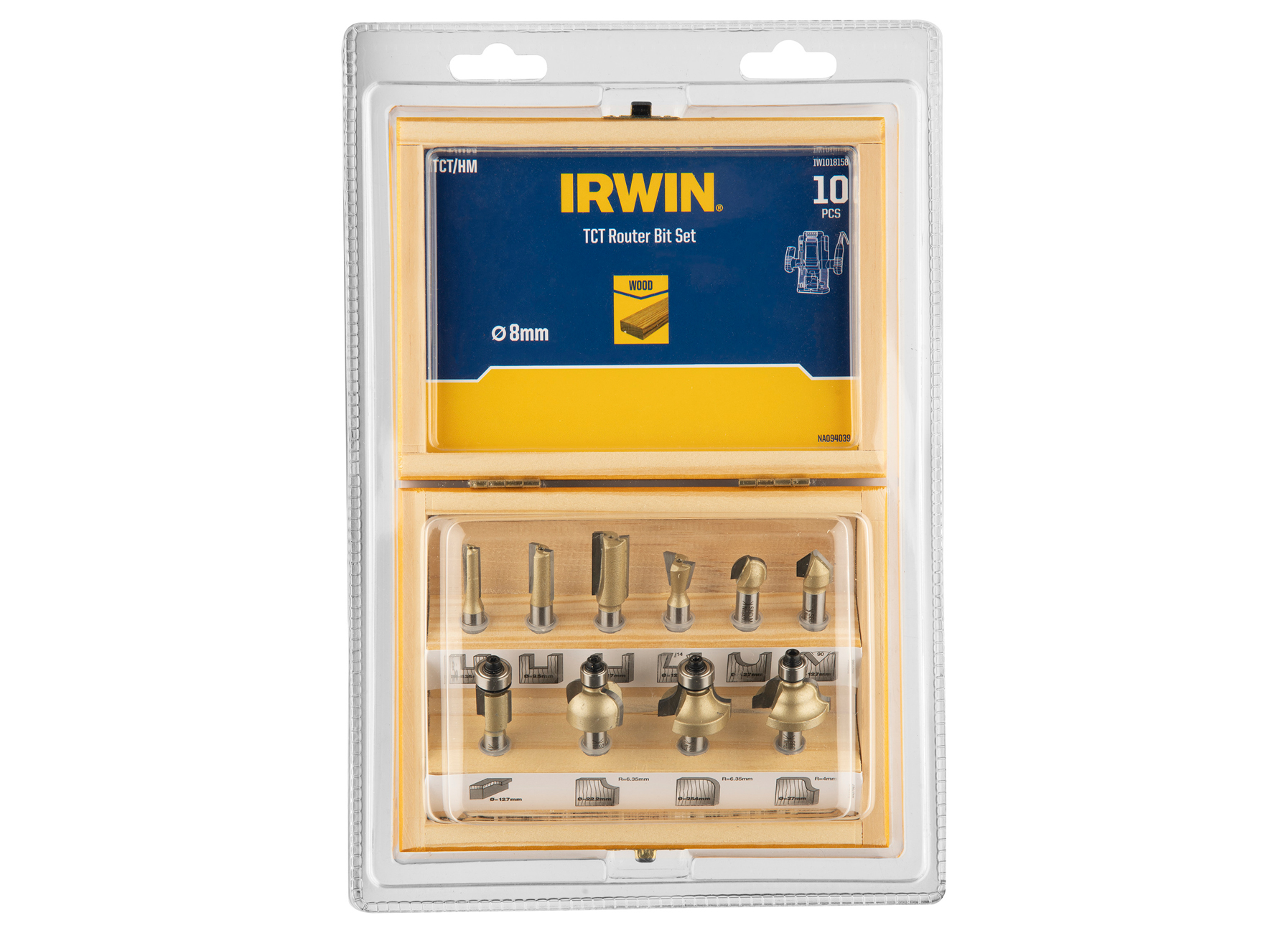 IRWIN SET ASSORTIMENT FREZEN 10PCS, HM / Ø8MM