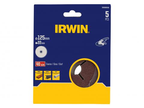 IRWIN DISQUES ABRASIFS POUR TOUTES MARQUES MEULEUSES D'ANGLE Ø 125MM, K100 (combiner avec IW8086210)