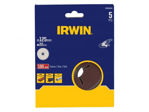 IRWIN SCHUURSCHIJF VOOR ALLE MERKEN HAAKSE SLIJPERS Ø 125MM, K60 (combineren met IW8086210)