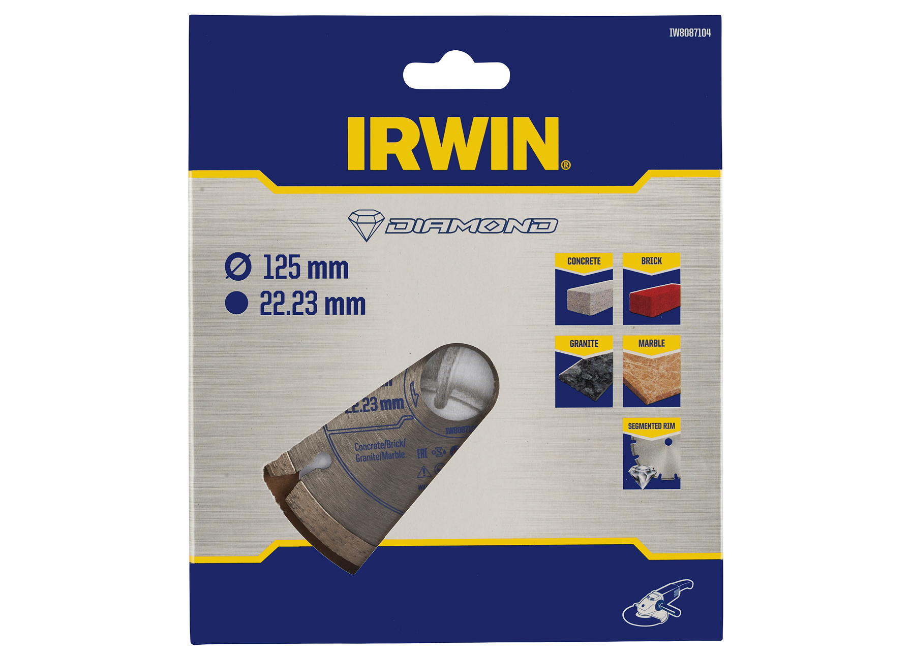 IRWIN PRO PERFORMANCE LAME DE SCIE DIAMANT 125MM POUR MEULEUSE D’ANGLE