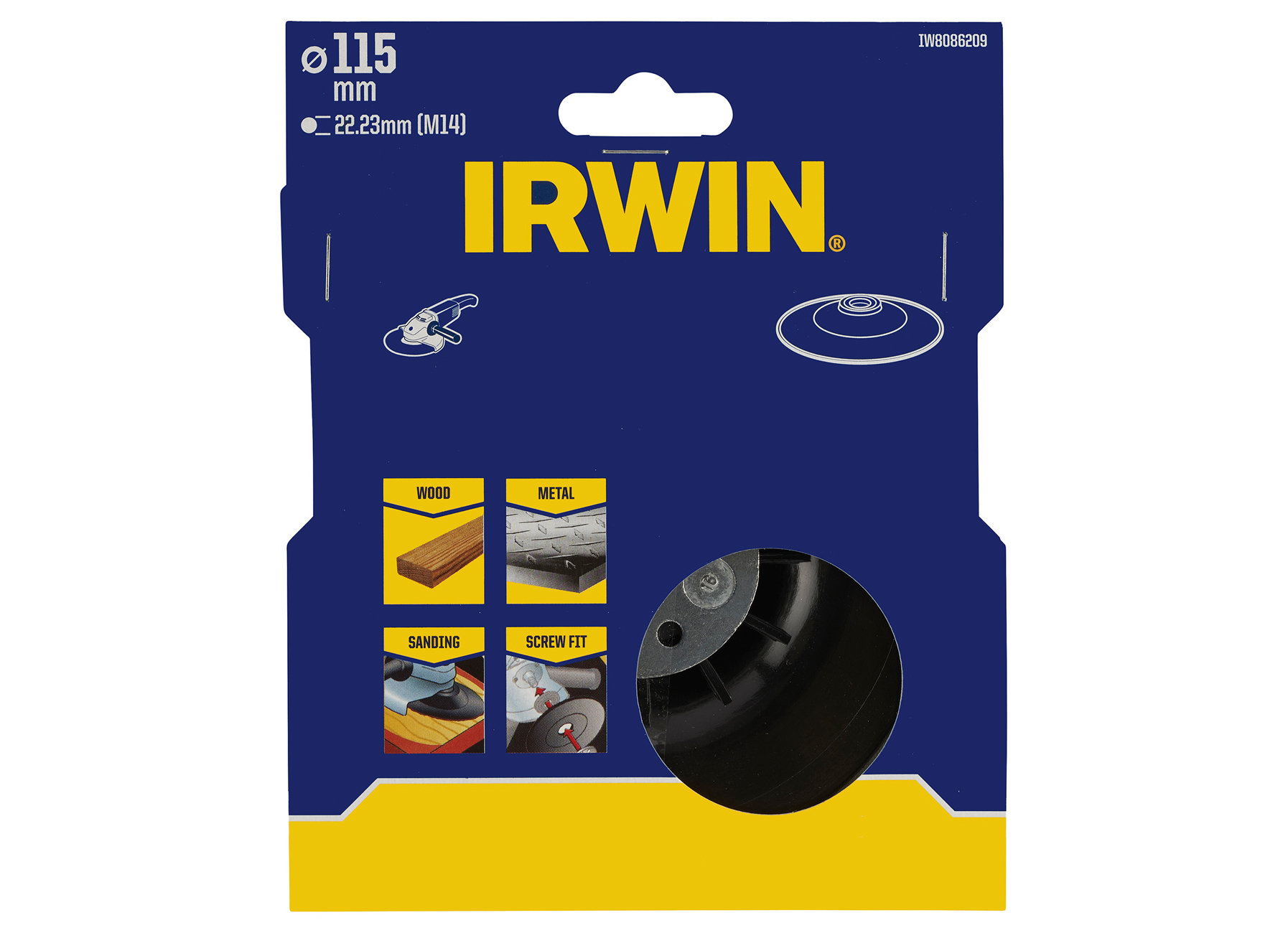 IRWIN POLIJSTSCHIJF (HAAKSE SLIJPER), Ø115MM