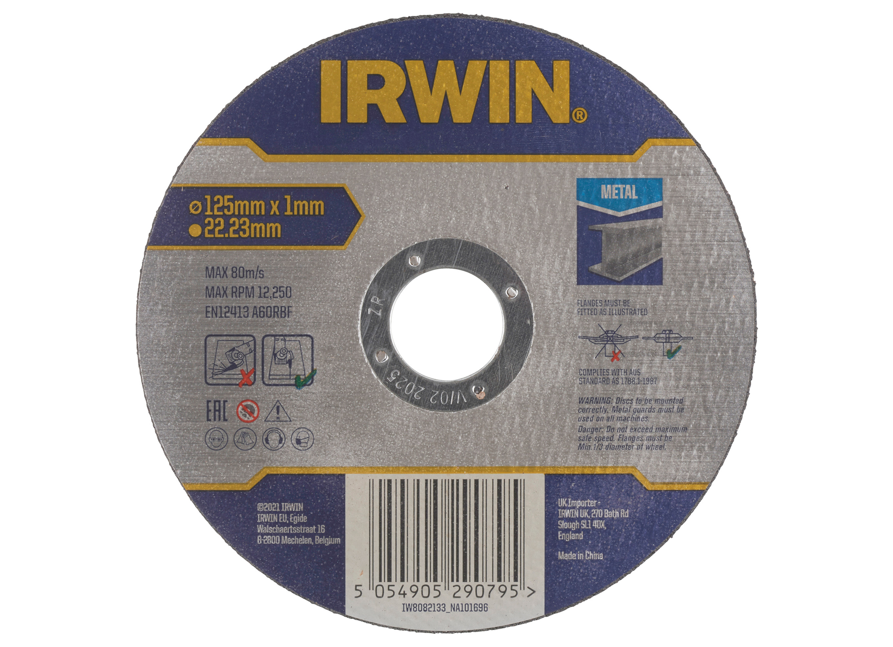 IRWIN PRO PERFORMANCE DOORSLIJPSCHIJF METAAL, PLAT - 125MM X 1.0MM