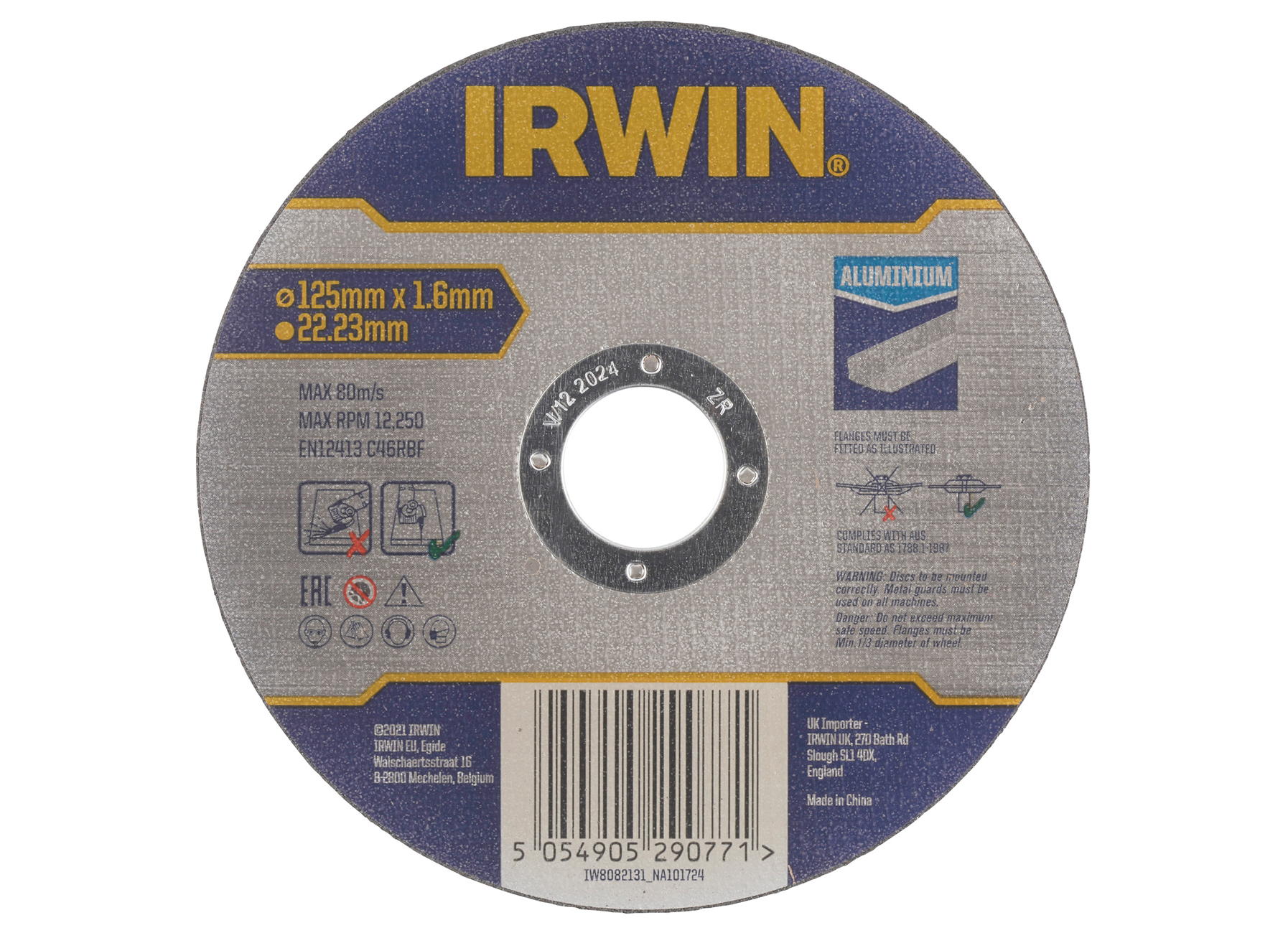 IRWIN PRO PERFORMANCE DOORSLIJPSCHIJF ALUMINIUM, PLAT - 125MM X 1.6MM