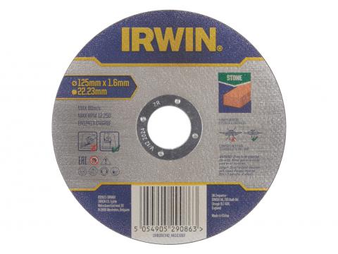 IRWIN PRO PERFORMANCE DISQUE A TRONCONNER POUR PIERRE, PLAT- 125MM x 1.6MM