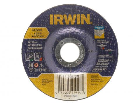 IRWIN DISQUE A EBARBER METAL (MEULEUSE D’ANGLE) AVEC CENTRE FRAISE - 115X6MM