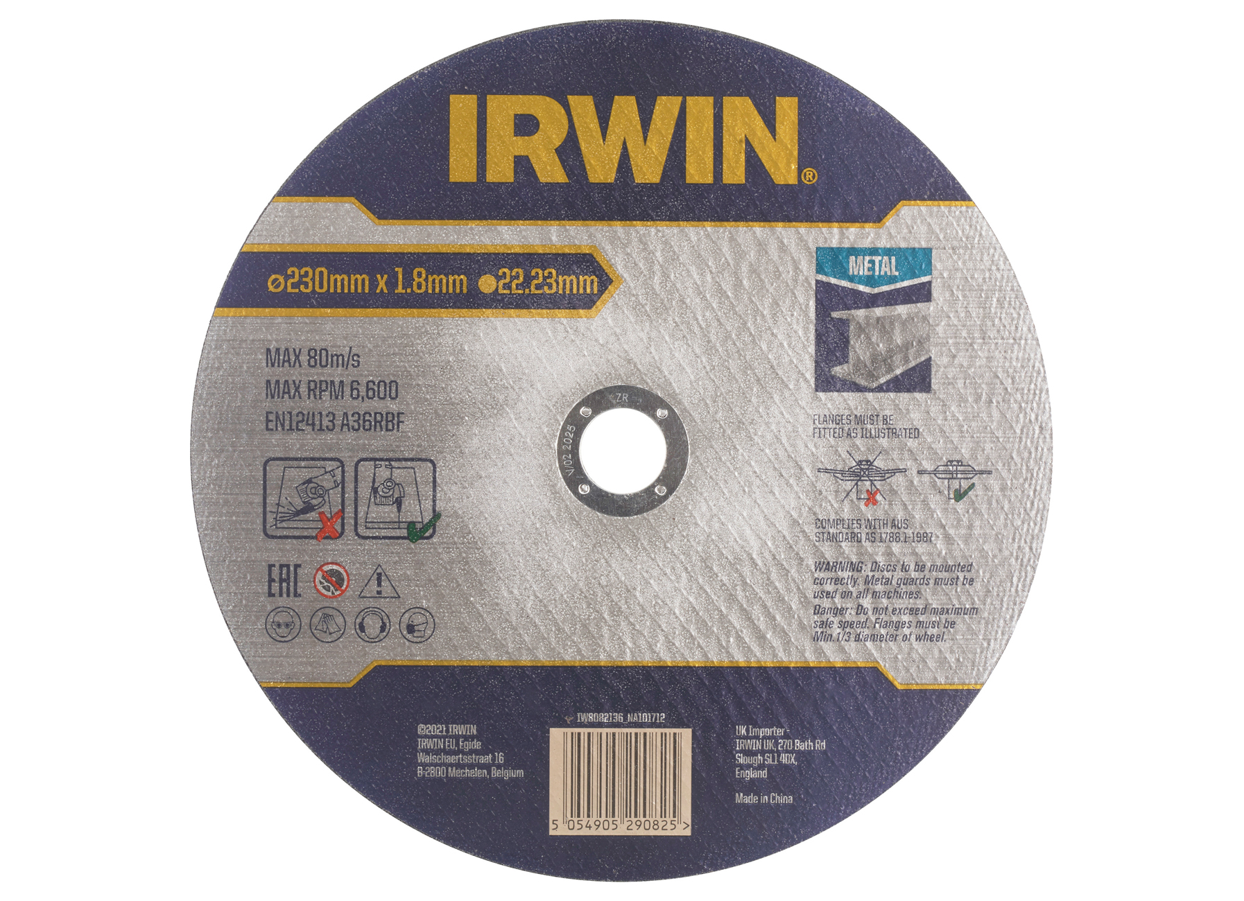 IRWIN PRO PERFORMANCE DOORSLIJPSCHIJF METAAL, PLAT - 230MM X 1.8MM