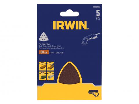 IRWIN PAPIERS ABRASIFS DELTA 92X92X92MM, AUTO-ADHESIFS, K60
