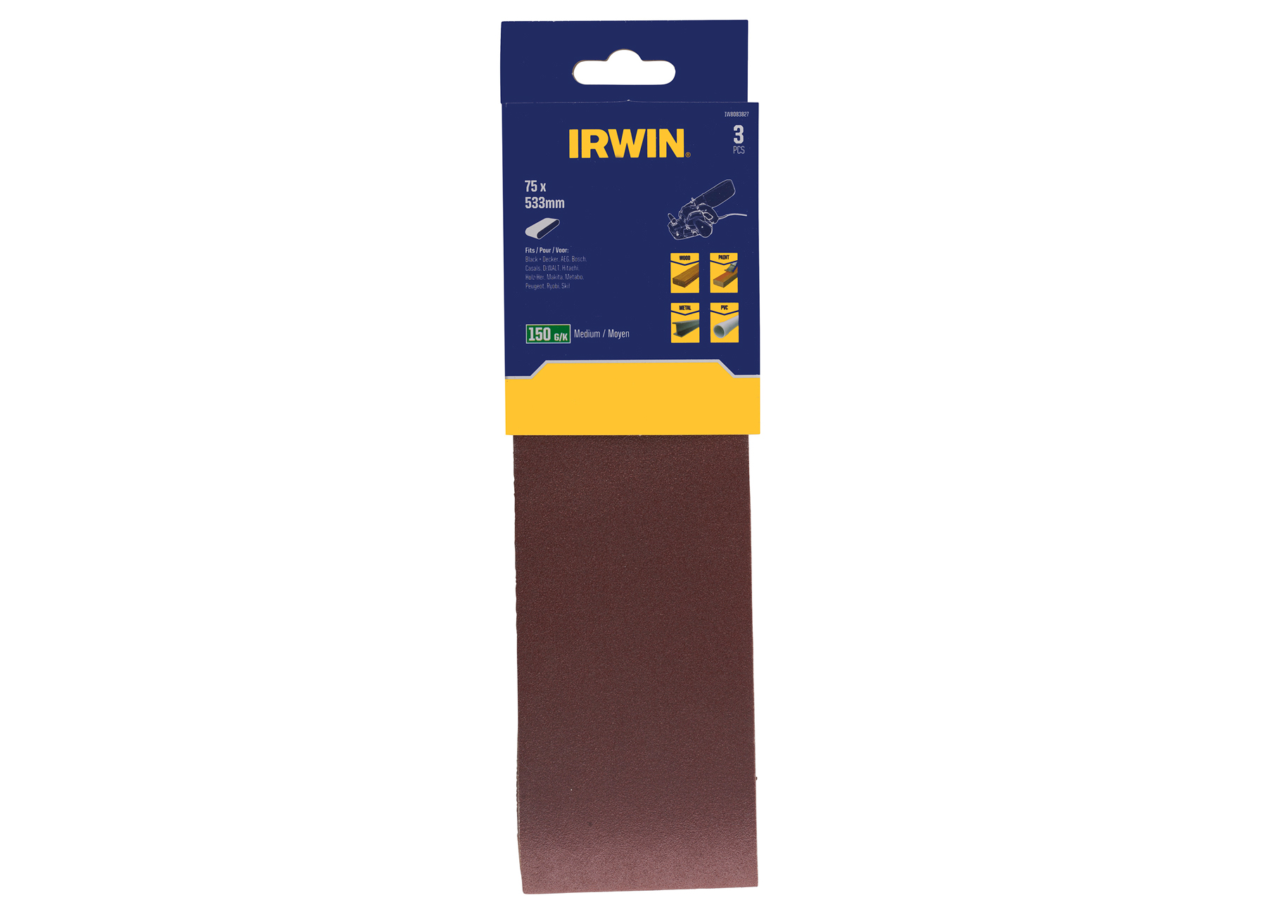 IRWIN SCHUURBAND 75X533MM, K150