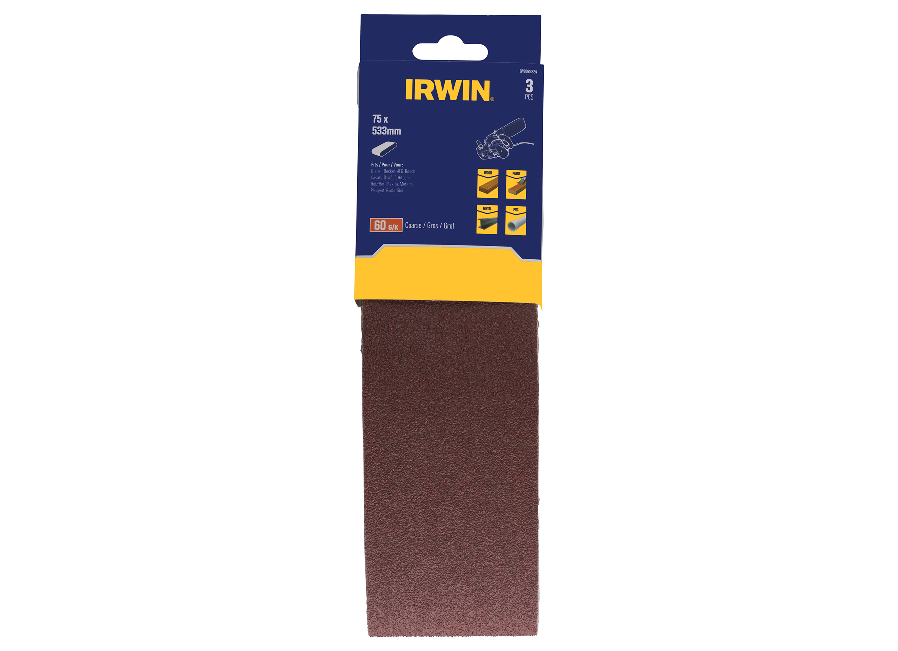 IRWIN SCHUURBAND 75X533MM, K60