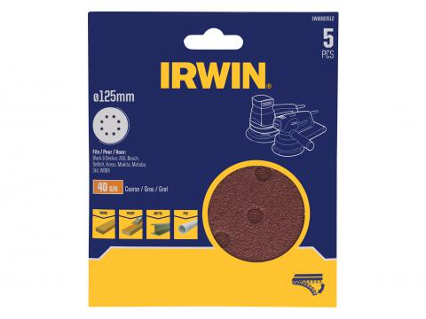 IRWIN DISQUES ABRASIFS Ø125MM VELCRO G40