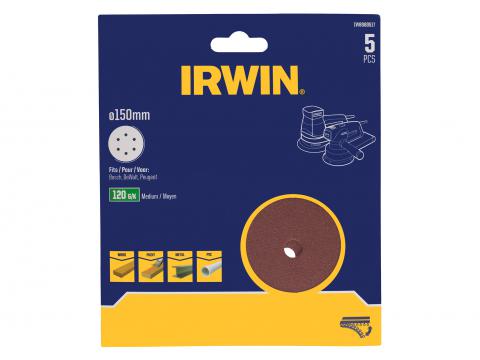 IRWIN SCHUURSCHIJVEN Ø150MM MET KLITTENBAND K120