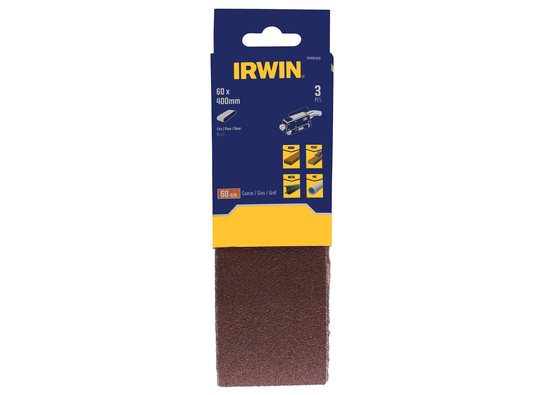IRWIN BANDES ABRASIVES (BOSCH PBS60)