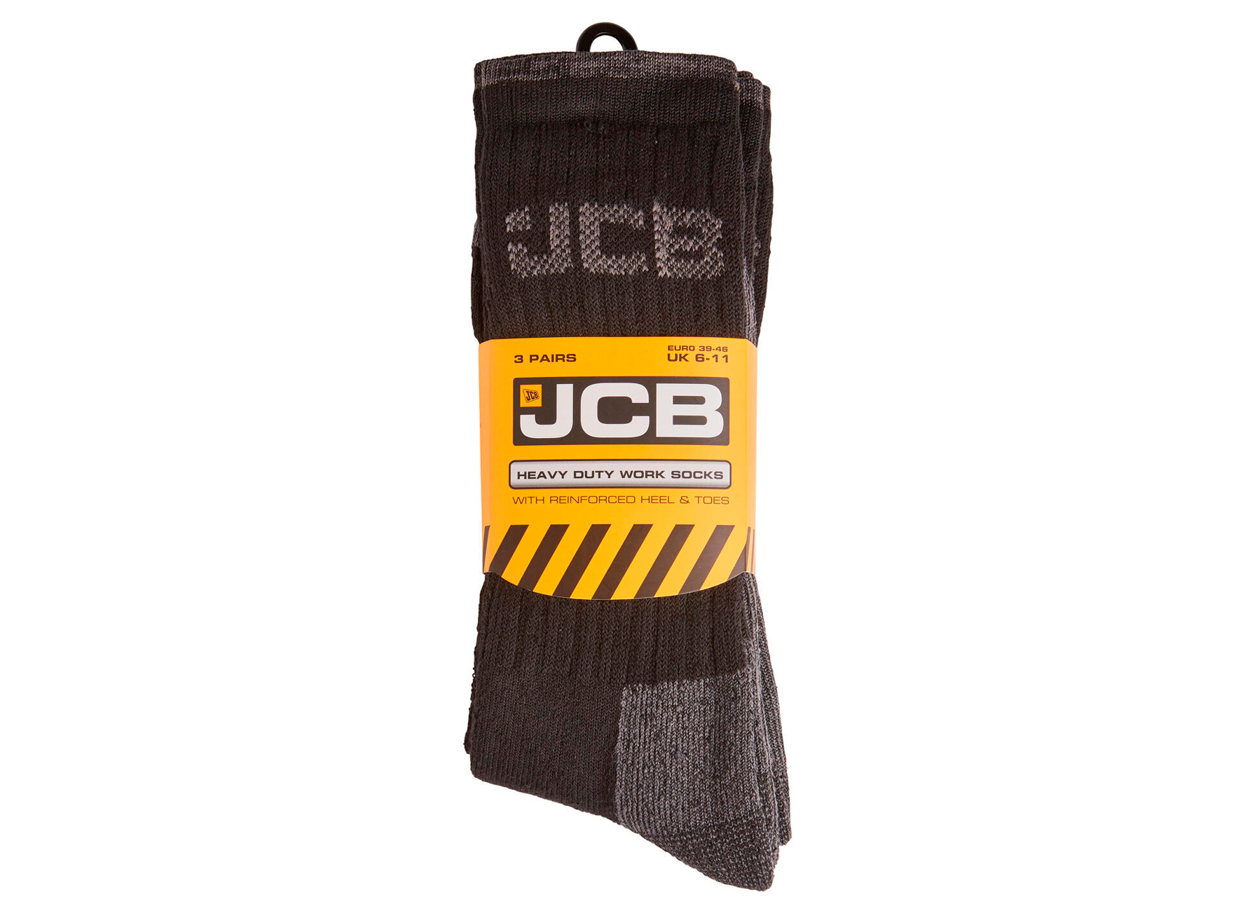 JCB CHAUSSETTES DE TRAVAIL HEAVY DUTY 3-PACK 44-47 NOIR