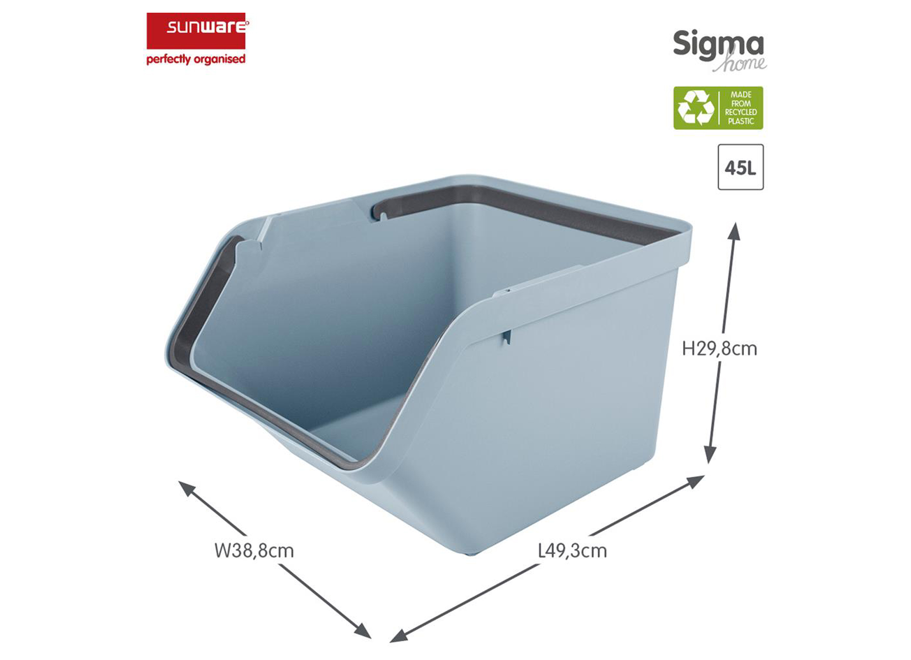 SIGMA HOME UNITE DE TRI 45L BLEU