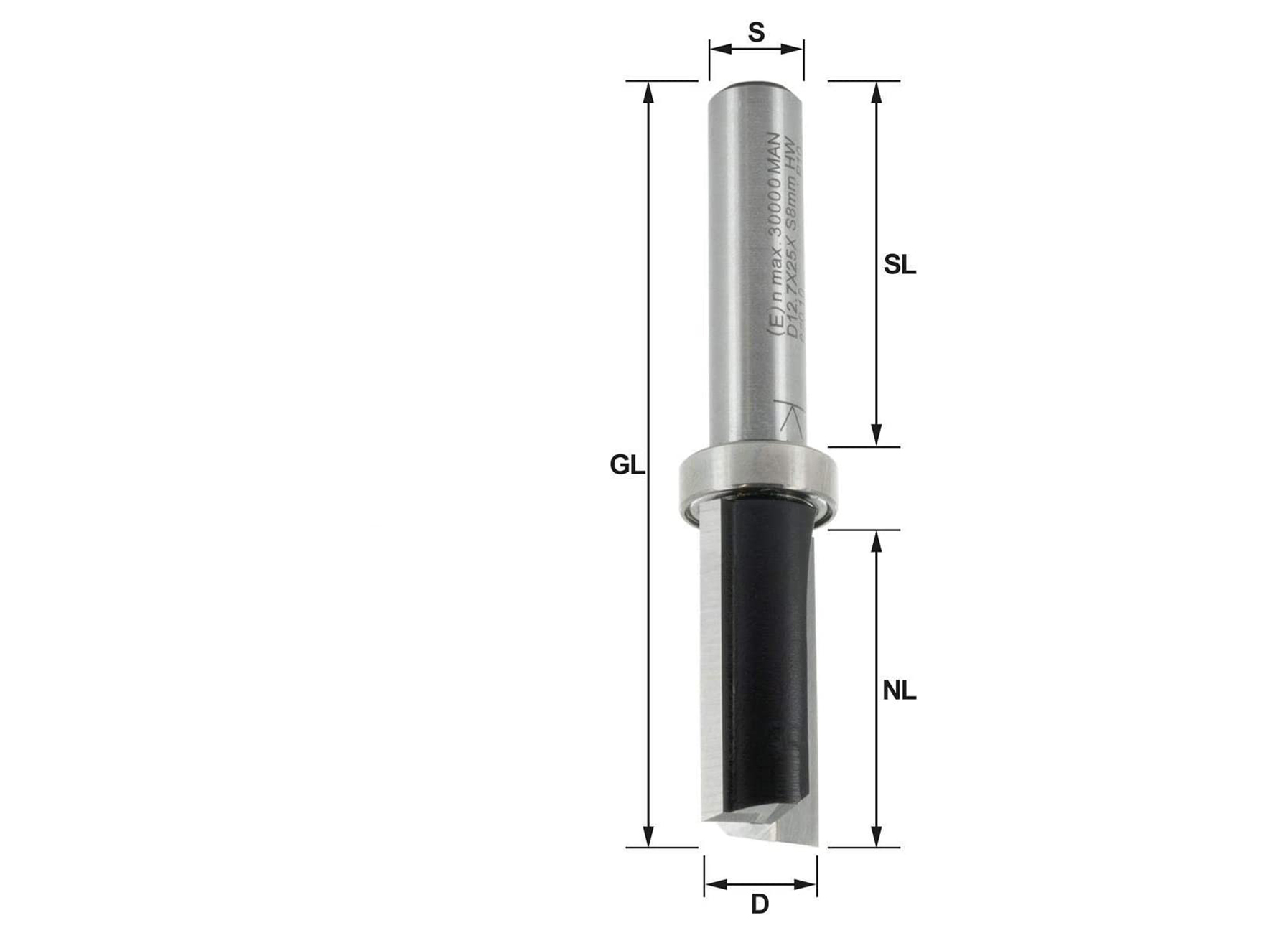 ENT HW AFKANTFREES KOGELLAGER S8 Z2+1 Ø12,7X25MM L=62MM