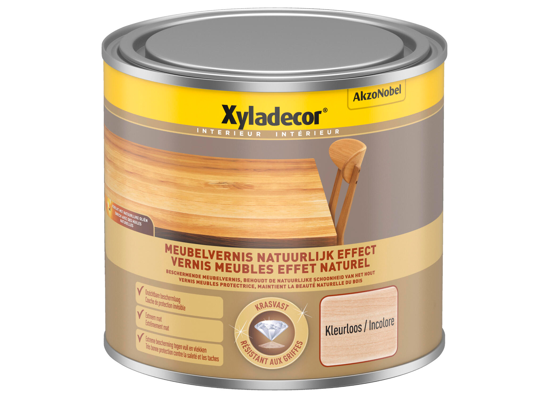 XYLADECOR MEUBEL VERNIS NATUURLIJK EFFECT KLEURLOOS 0.5L