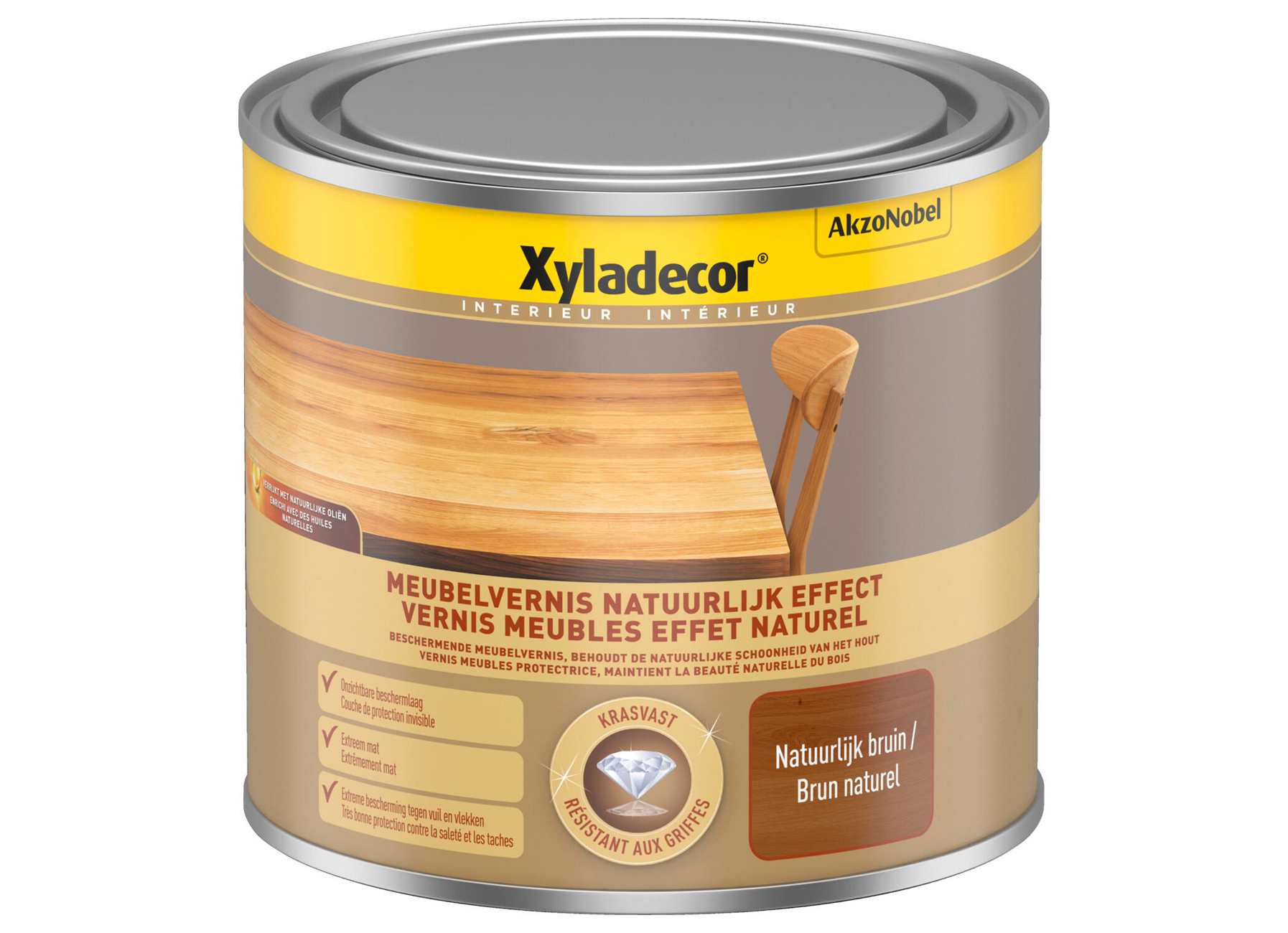 XYLADECOR VERNIS MEUBLES EFFET NATUREL BRUN 0.5L