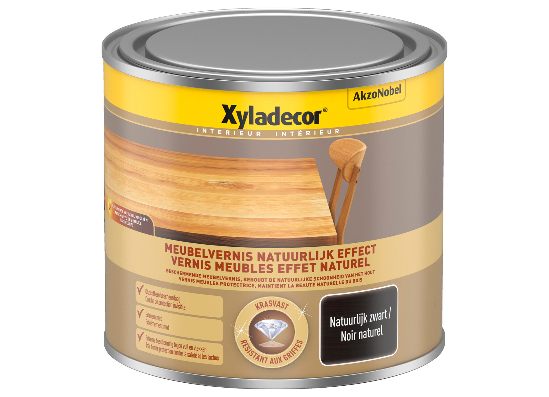 XYLADECOR MEUBEL VERNIS NATUURLIJK EFFECT ZWART 0.5L