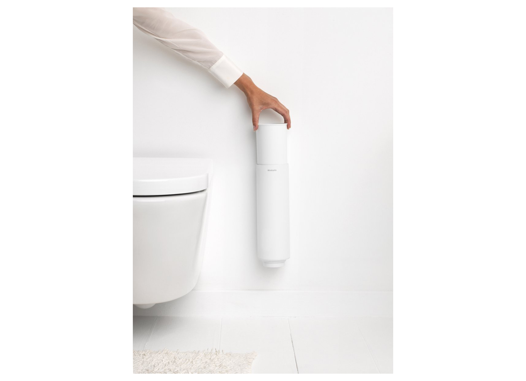 BRABANTIA MINDSET TOILETBORSTEL + SUPPORT MINERAL FRESH WHITE