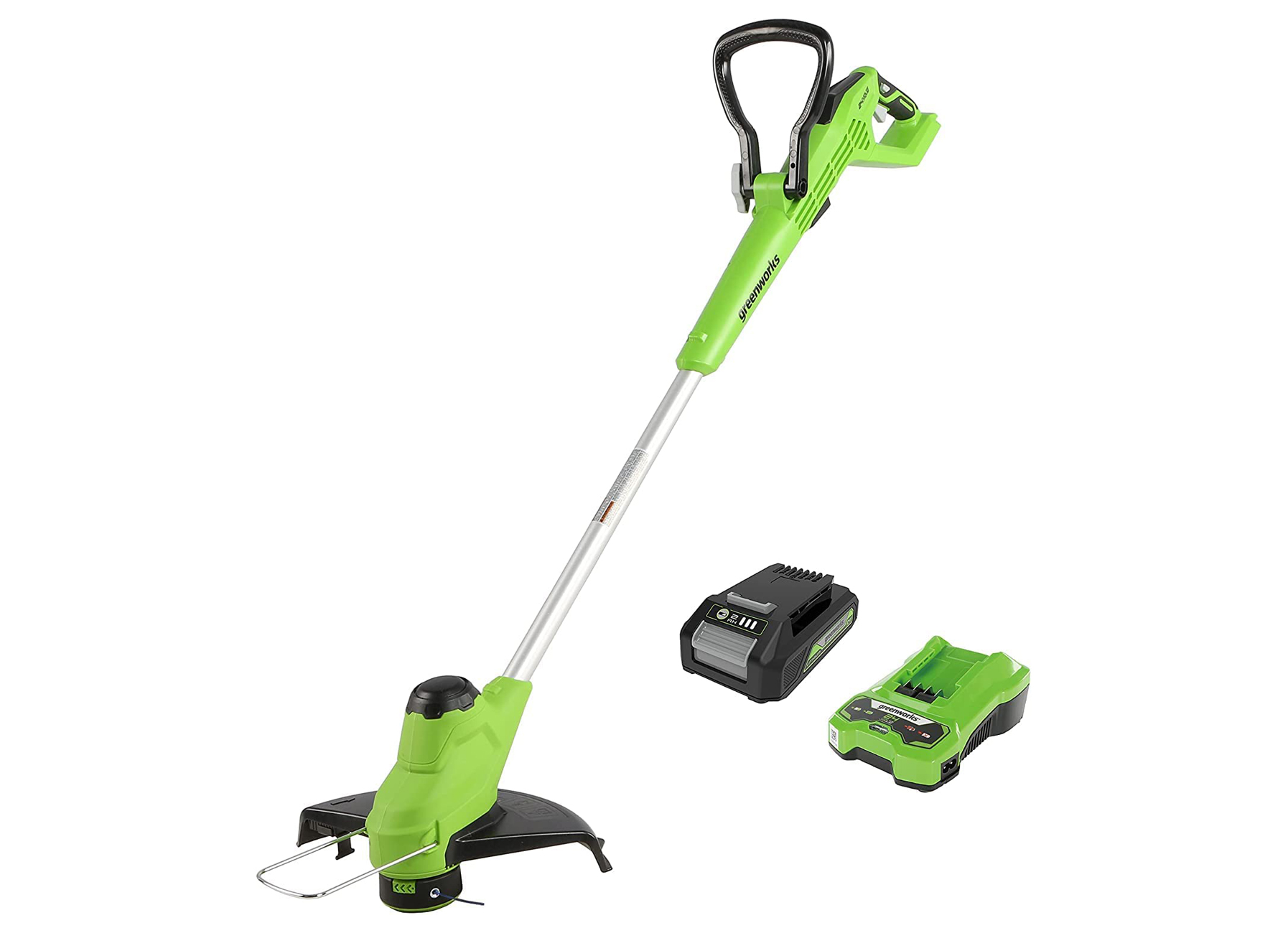 GREENWORKS COUPE-BORDURES ACCU 28CM 24V G24LT28K2 + BATTERIE 2AH + CHARGEUR