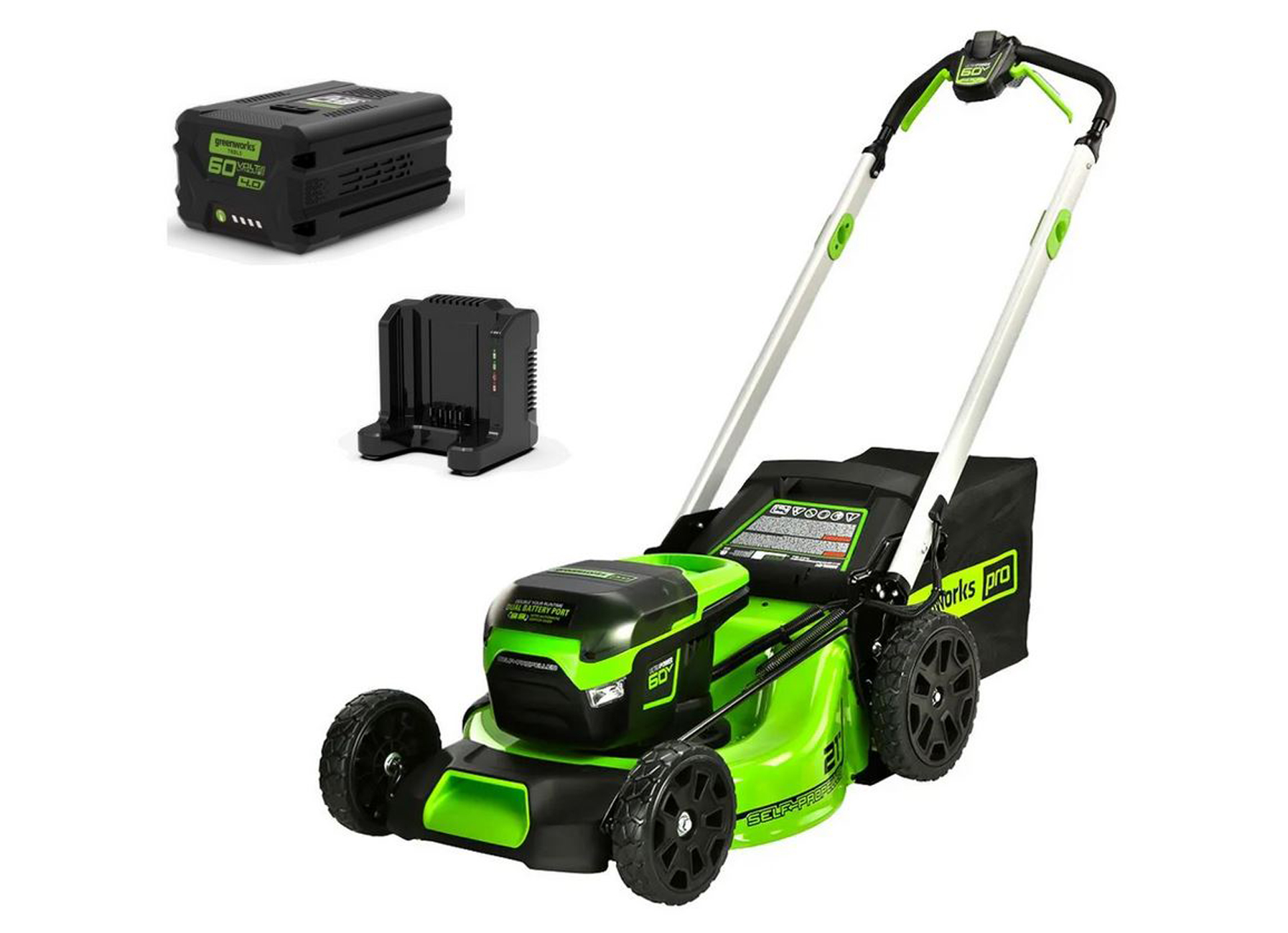 GREENWORKS GRASMAAIER GD60LM51SPK4-60V GEN 2 51CM + 60V 4AH ACCU + LADER