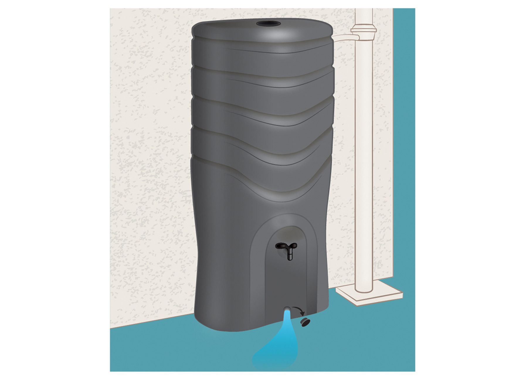 RECUP''ECO RECUPERATEUR D''EAU CONIQUE 550L ANTHRACITE