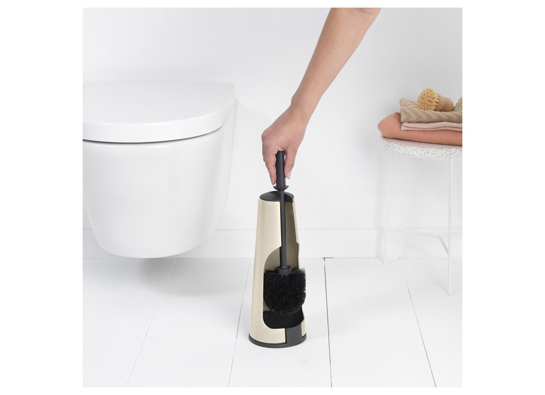 BRABANTIA RENEW BROSSE DE TOILETTE AVEC SUPPORT SOFT BEIGE