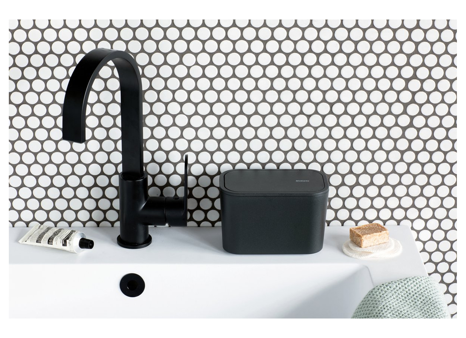 BRABANTIA MINDSET BADKAMER AFVALBAKJE DARK GREY