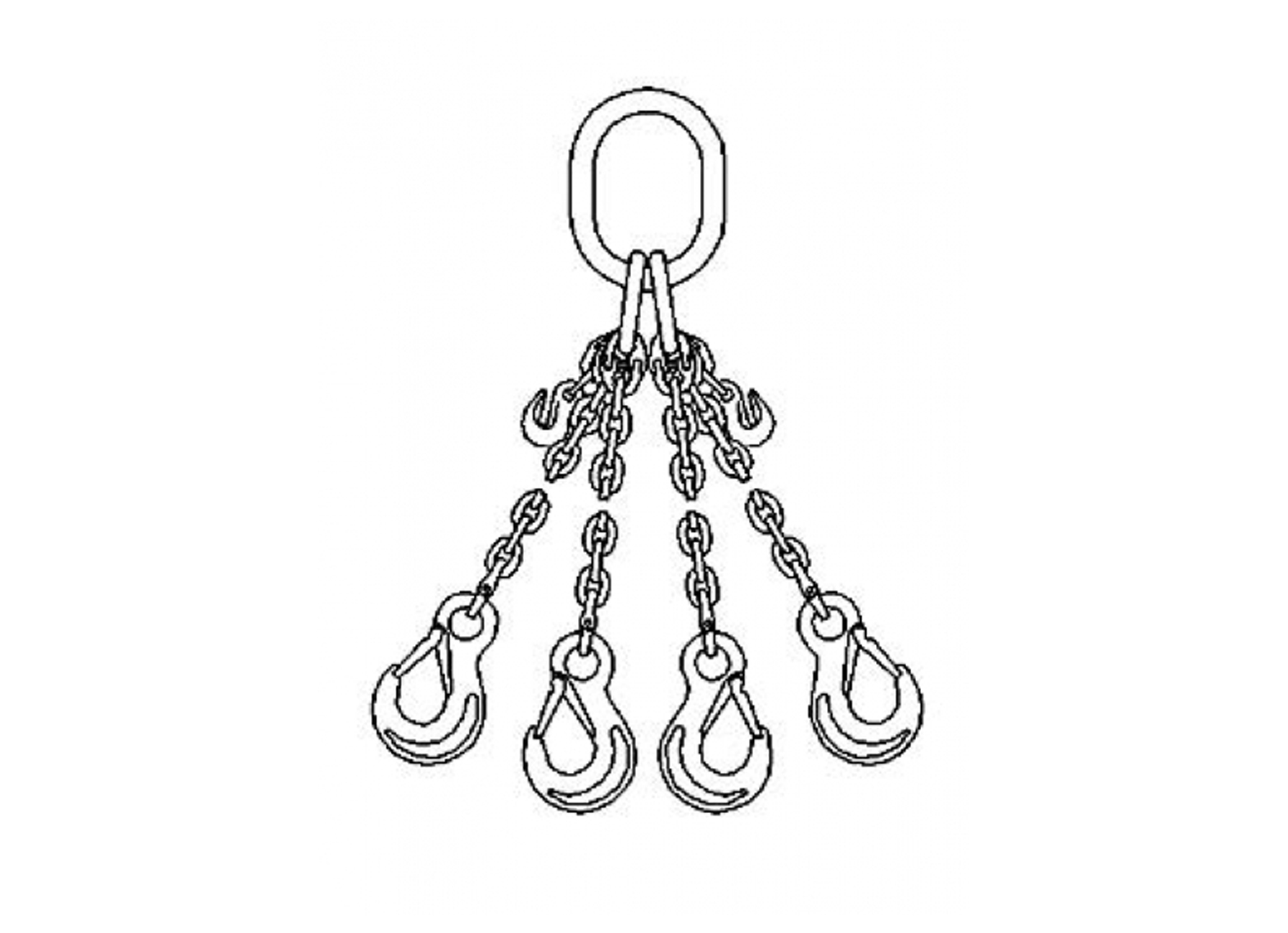ELINGUE A CHAINE 4 BRINS 4-L GRADE 80 Ø6MM 2M COL+CR
