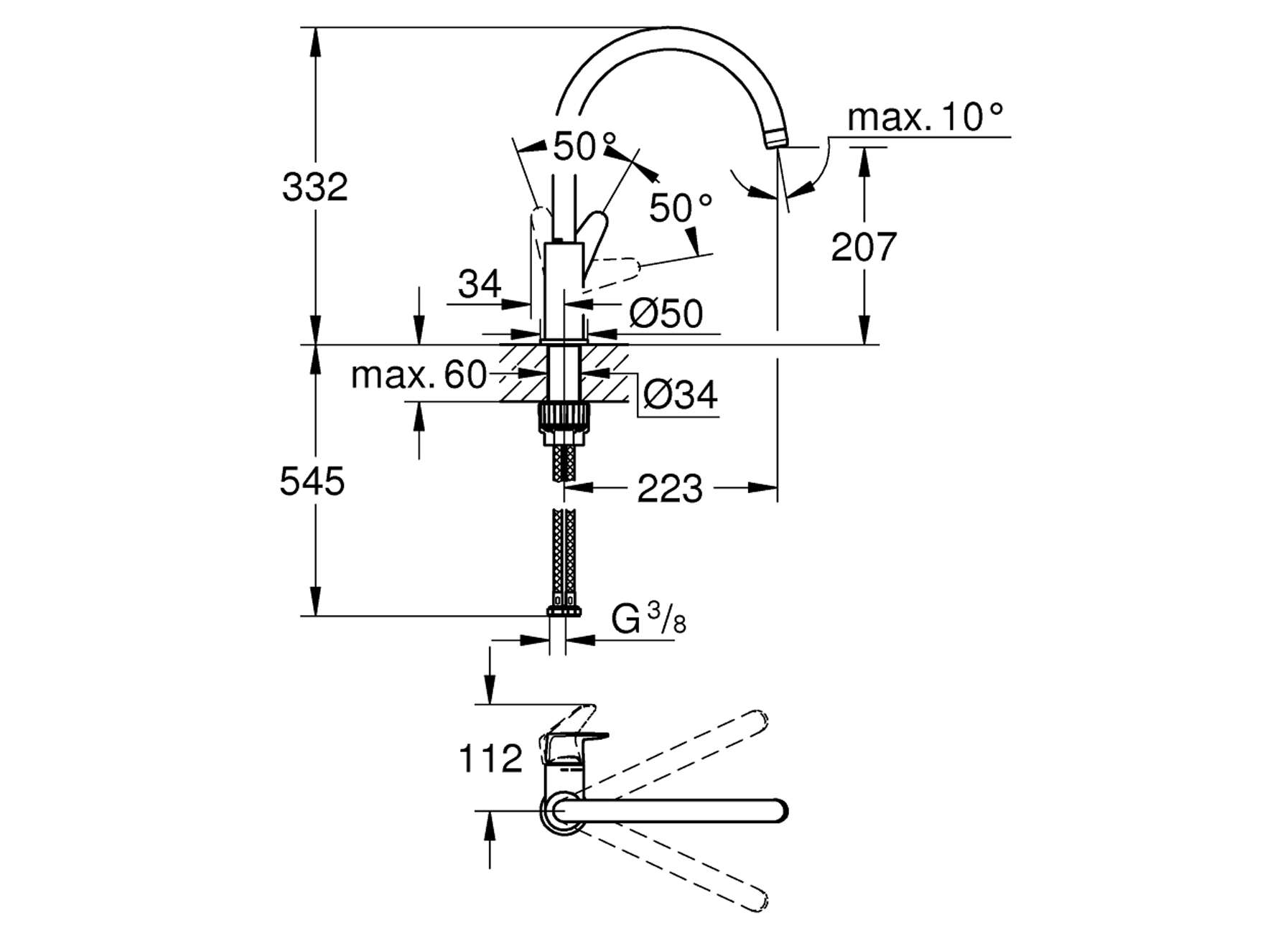 GROHE KEUKENKRAAN START CURVE CHROOM