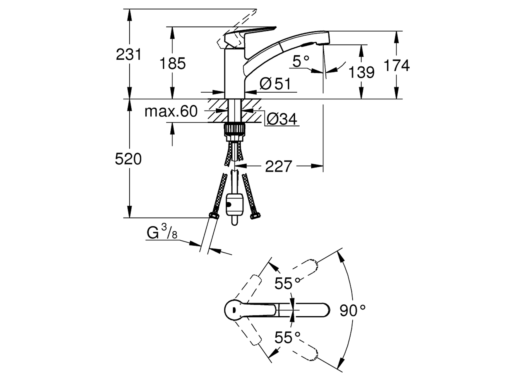 GROHE KEUKENKRAAN START MAT ZWART