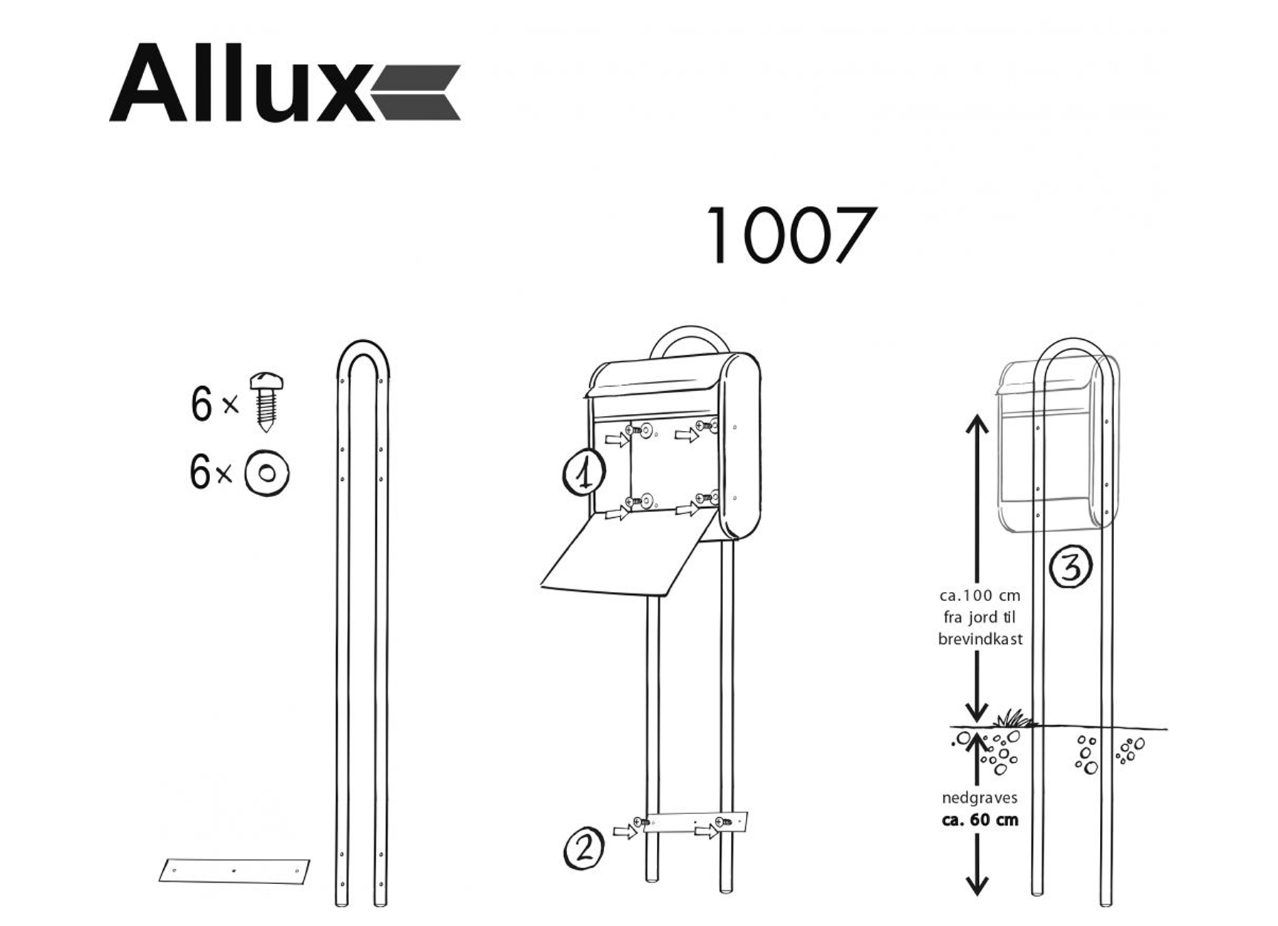 ALLUX BRIEVENBUS STATIEF 1007 POEDERLAK ANTRACIET