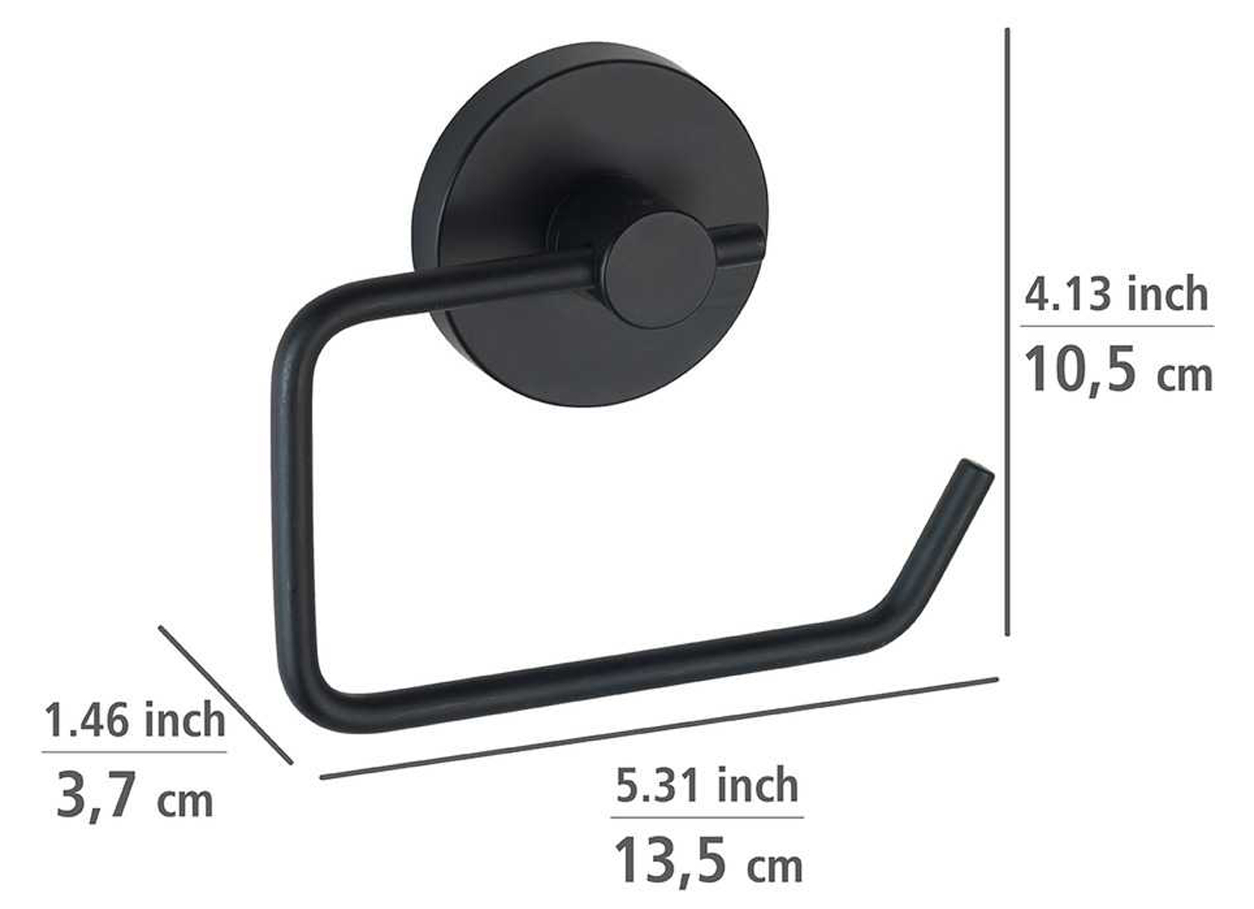PORTE PAPIER TOILETTE MILAZZO VACUUM-LOC NOIR