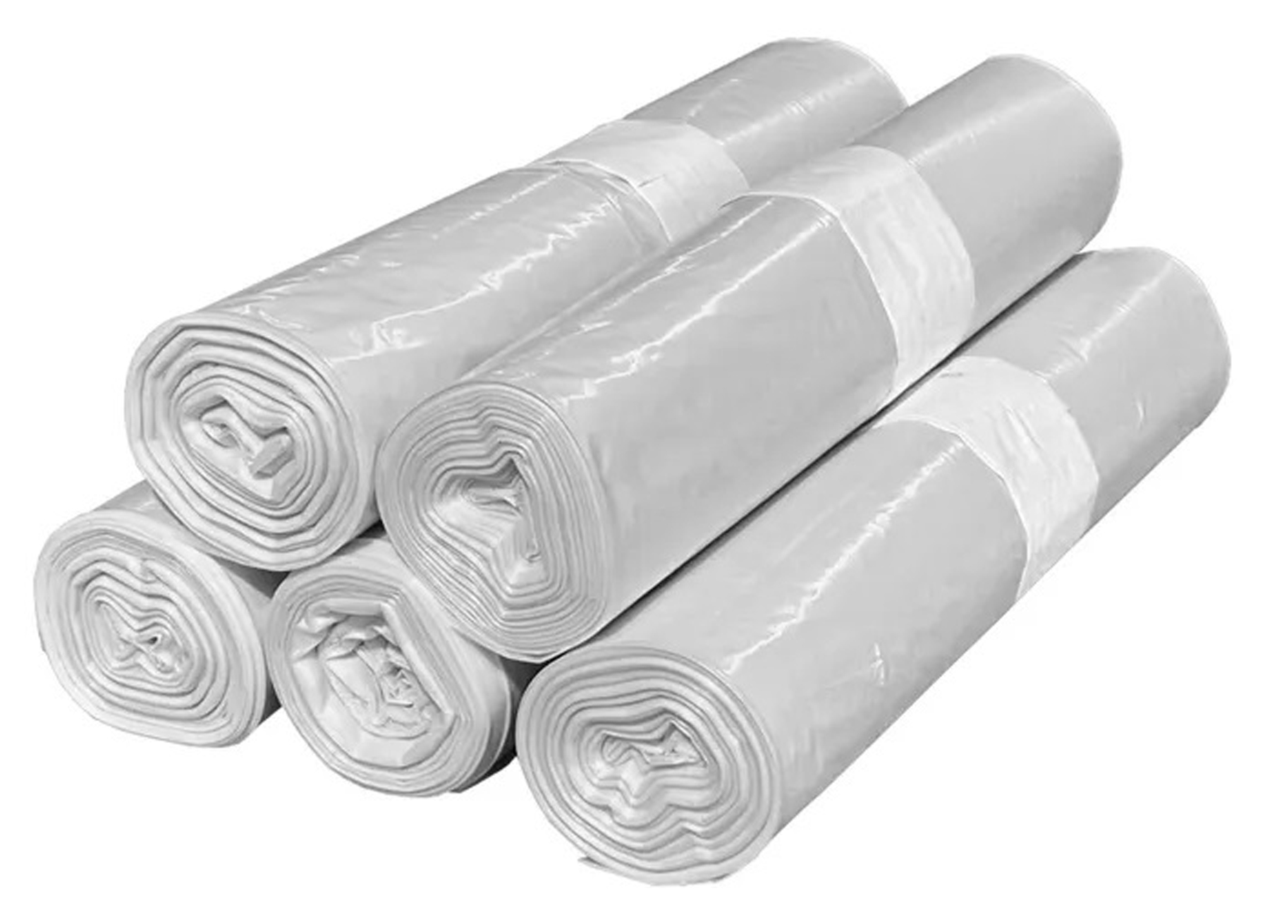 SACS DE POUBELLE TRANSPARENTS 90X120CM LDPE T50 (10 PIECES/ROULEAU)