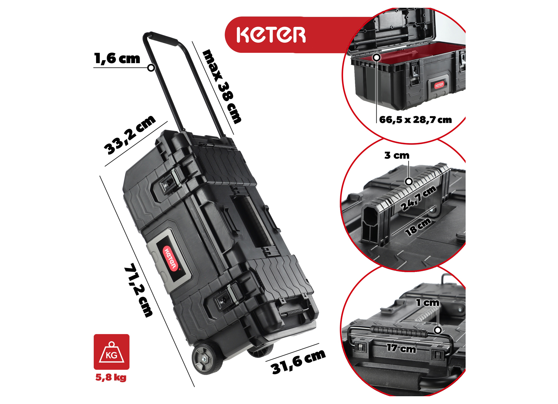 PRO GEAR MOBILE TOOLBOX ZWART