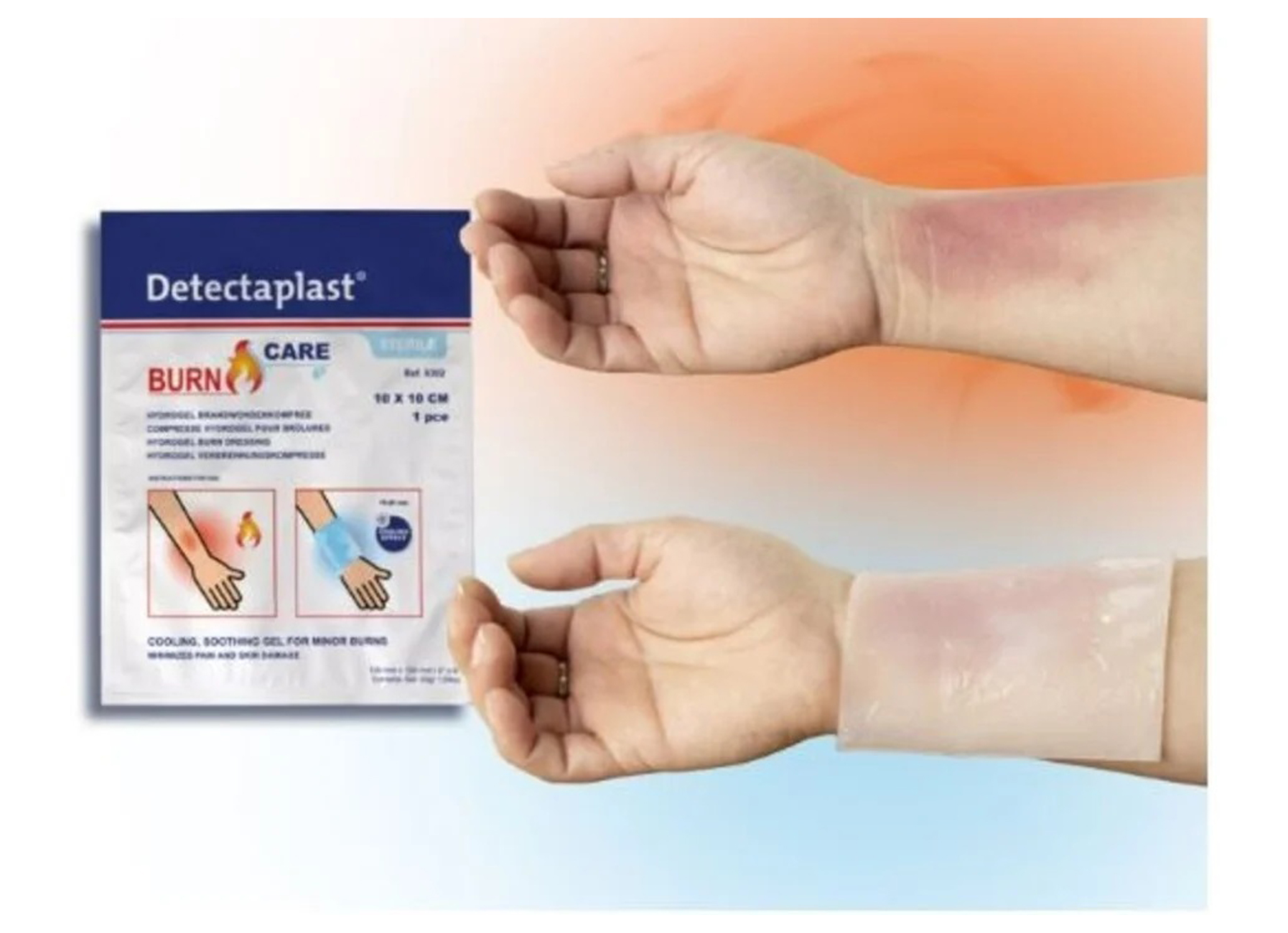 DETECTAPLAST BURN CARE HYDROGEL COMPRESSE 10X10CM (20 PCS)