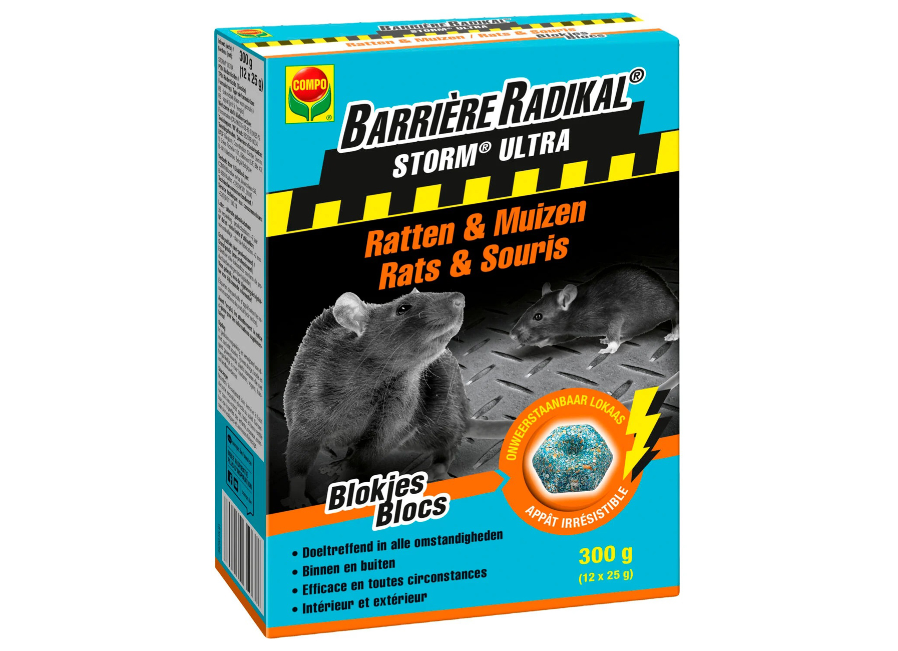 COMPO BARRIERE RADIKAL STORM ULTRA SECURE BLOKLOKAAS RATTEN & MUIZEN (12X25G)