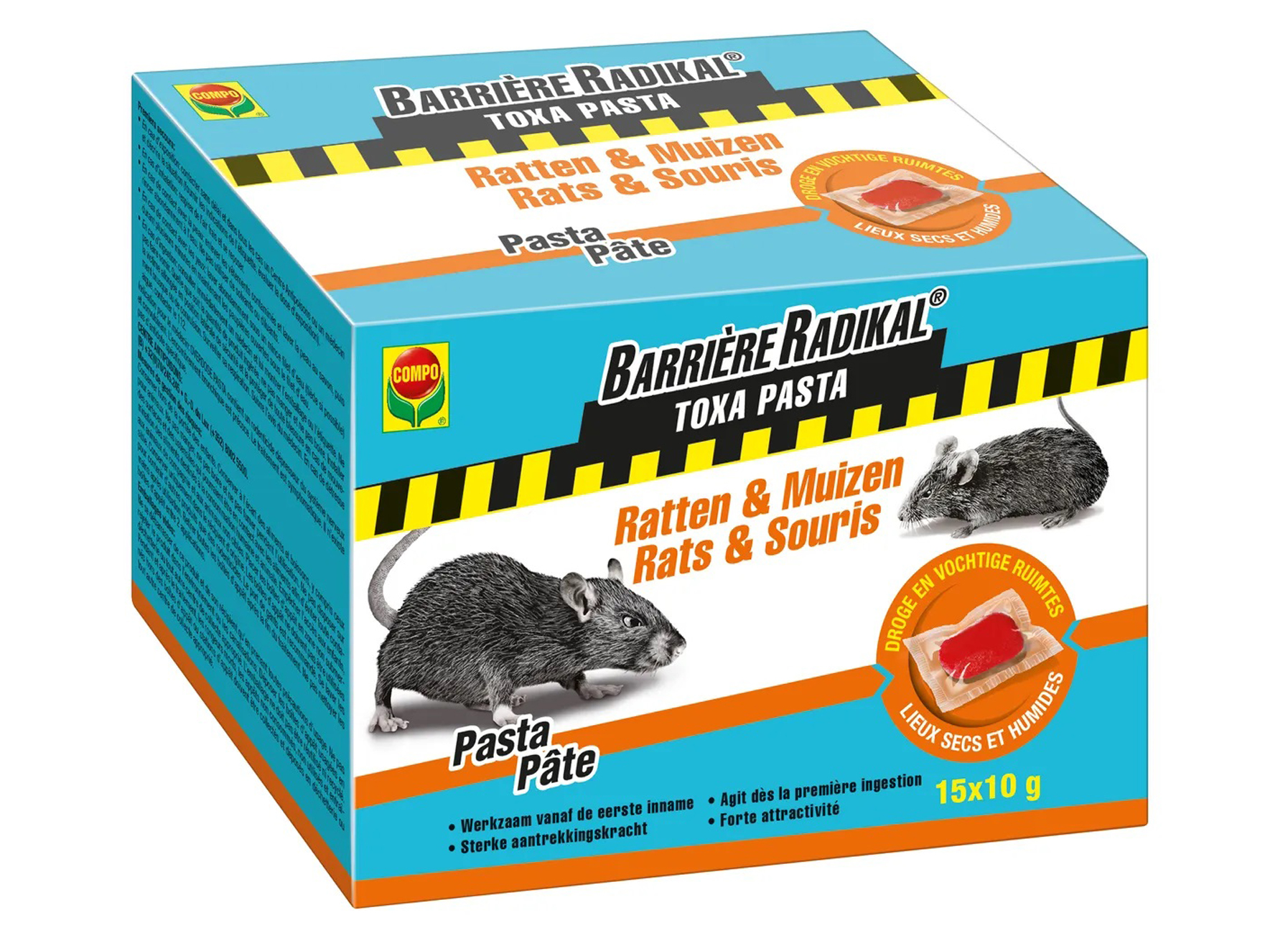 COMPO BARRIERE RADIKAL TOXA PASTA RATTEN & MUIZEN (15X10G)