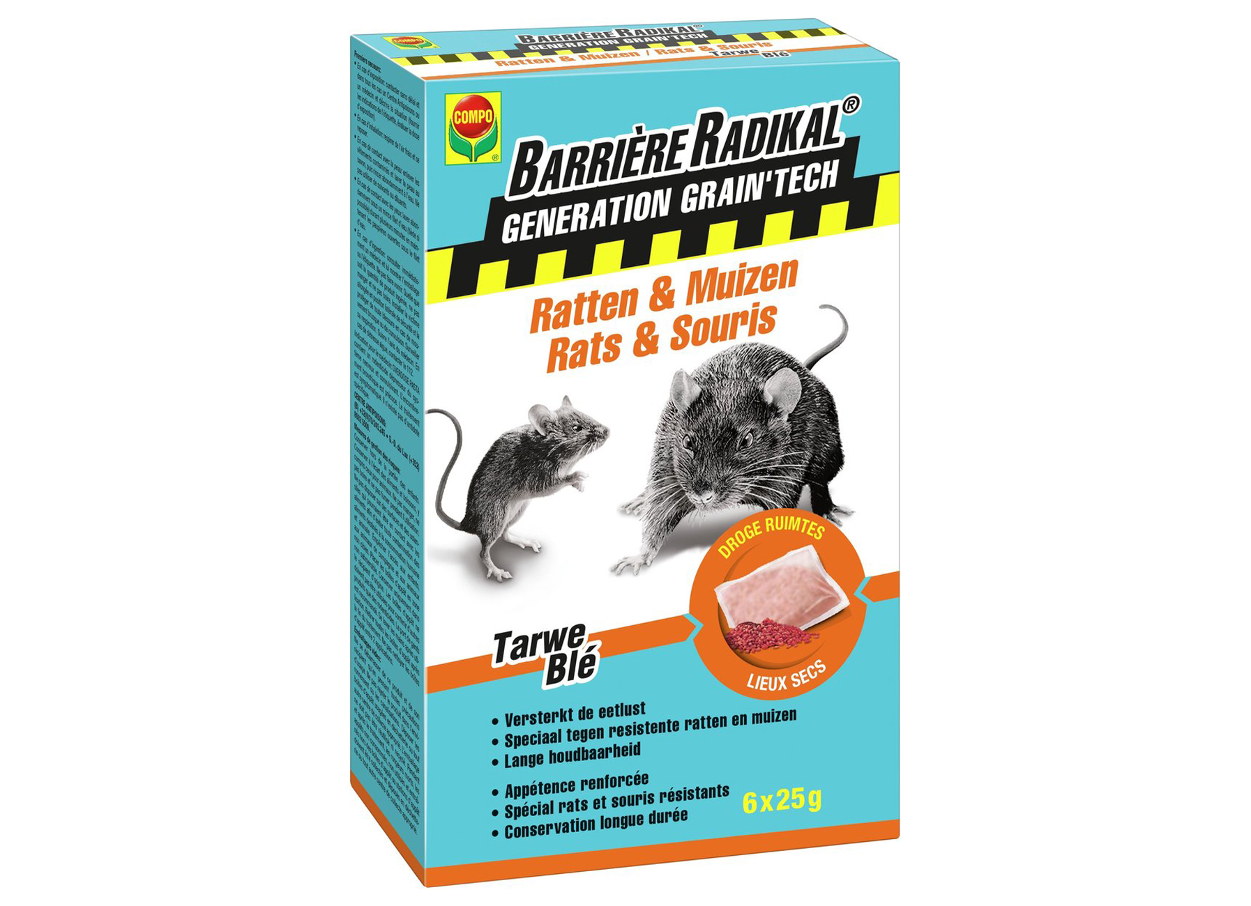 COMPO BARRIERE RADIKAL GENERATION GRAIN''TECH RATTEN & MUIZEN (6X25G)