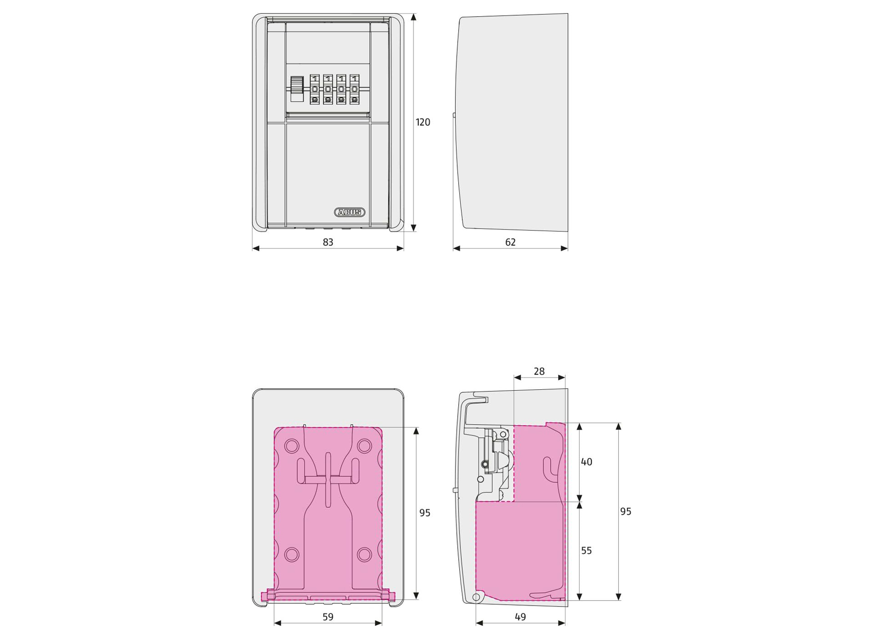 ABUS SLEUTELKAST KEY GARAGE 787 BIG WANDMONTAGE