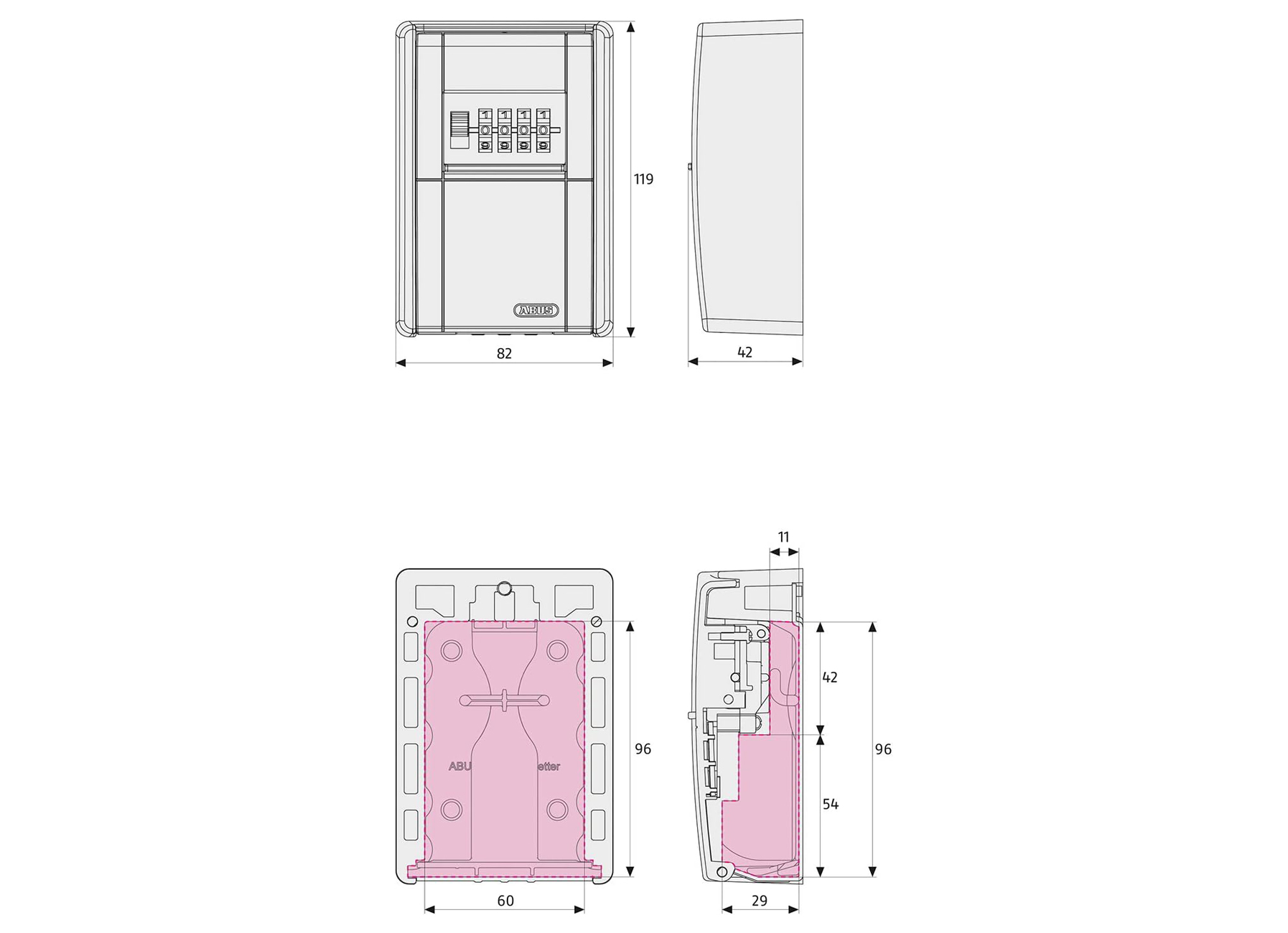 ABUS SLEUTELKAST KEY GARAGE 787 LED WANDMONTAGE