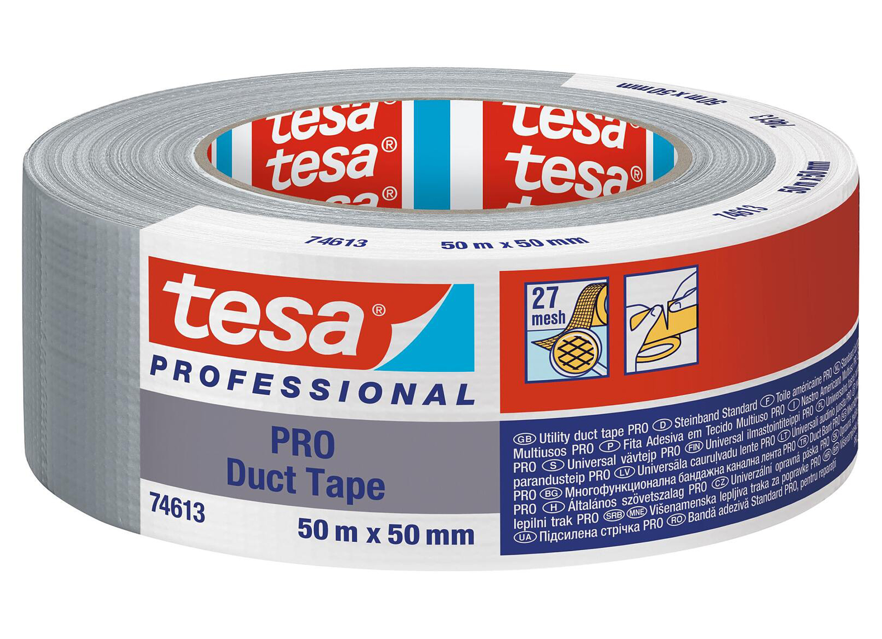 TESA PRO 74613 DUCTTAPE GRIJS 50MX50MM