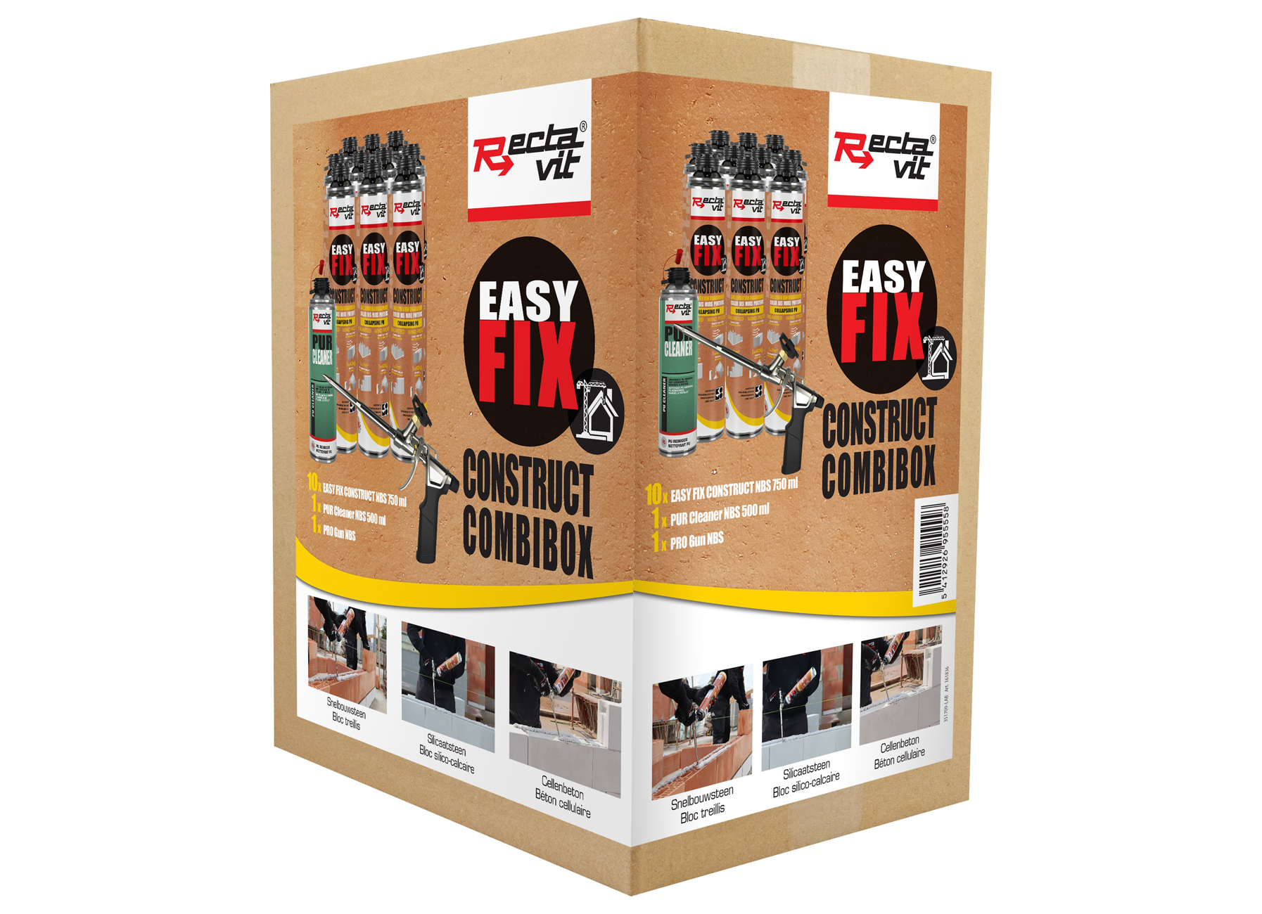 RECTAVIT EASY FIX CONSTRUCT POUR BLOCS TREILLIS A COLLER COMBIBOX