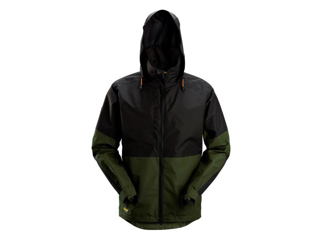 SNICKERS ALLROUNDWORK WATERDICHTE SHELL JACK 1304 KHAKI GROEN/ZWART XL