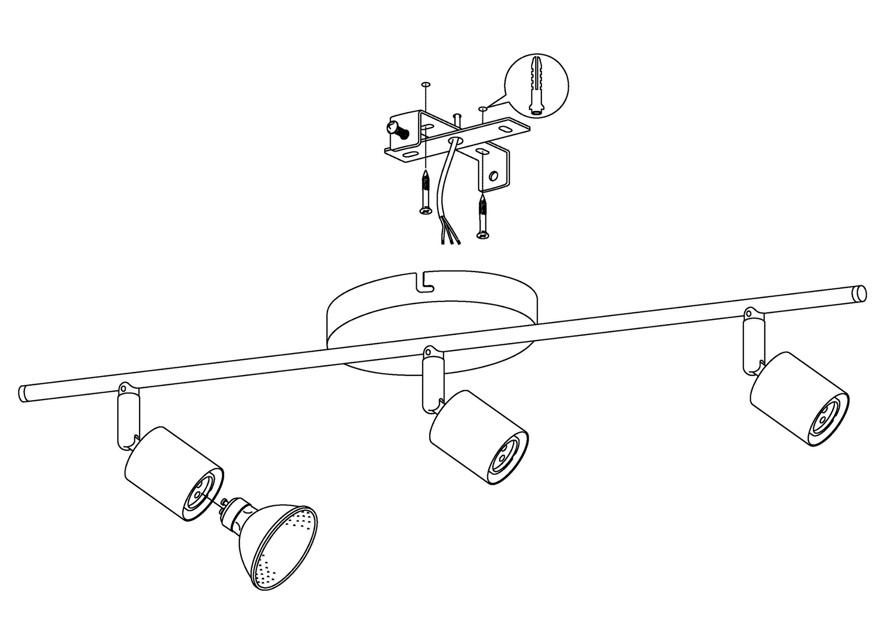 EGLO OPBOUWSPOT BUZZ-LED 3X3W ZWART