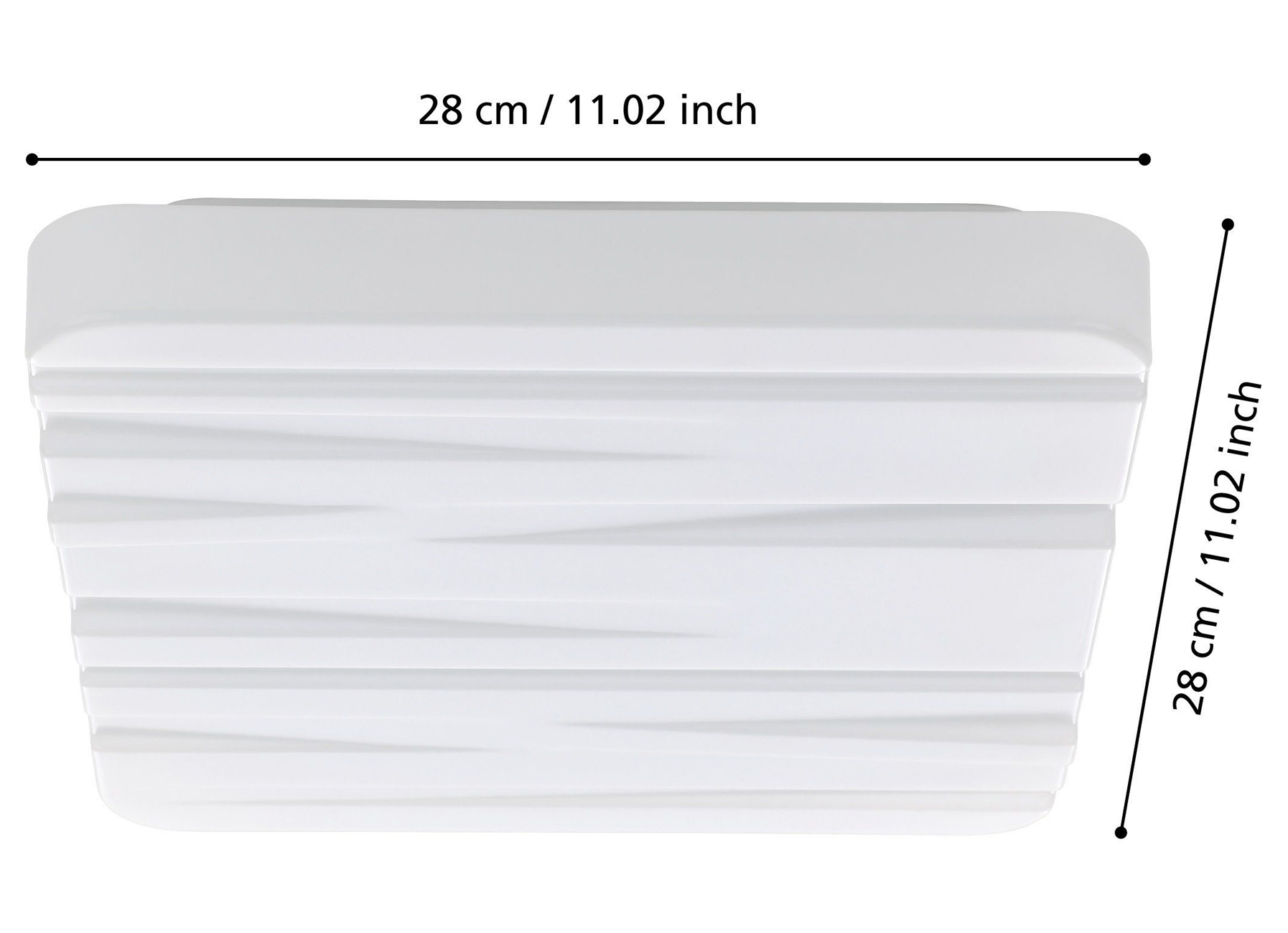 EGLO PLAFONDLAMP FERENTINO 280X280X60MM WIT