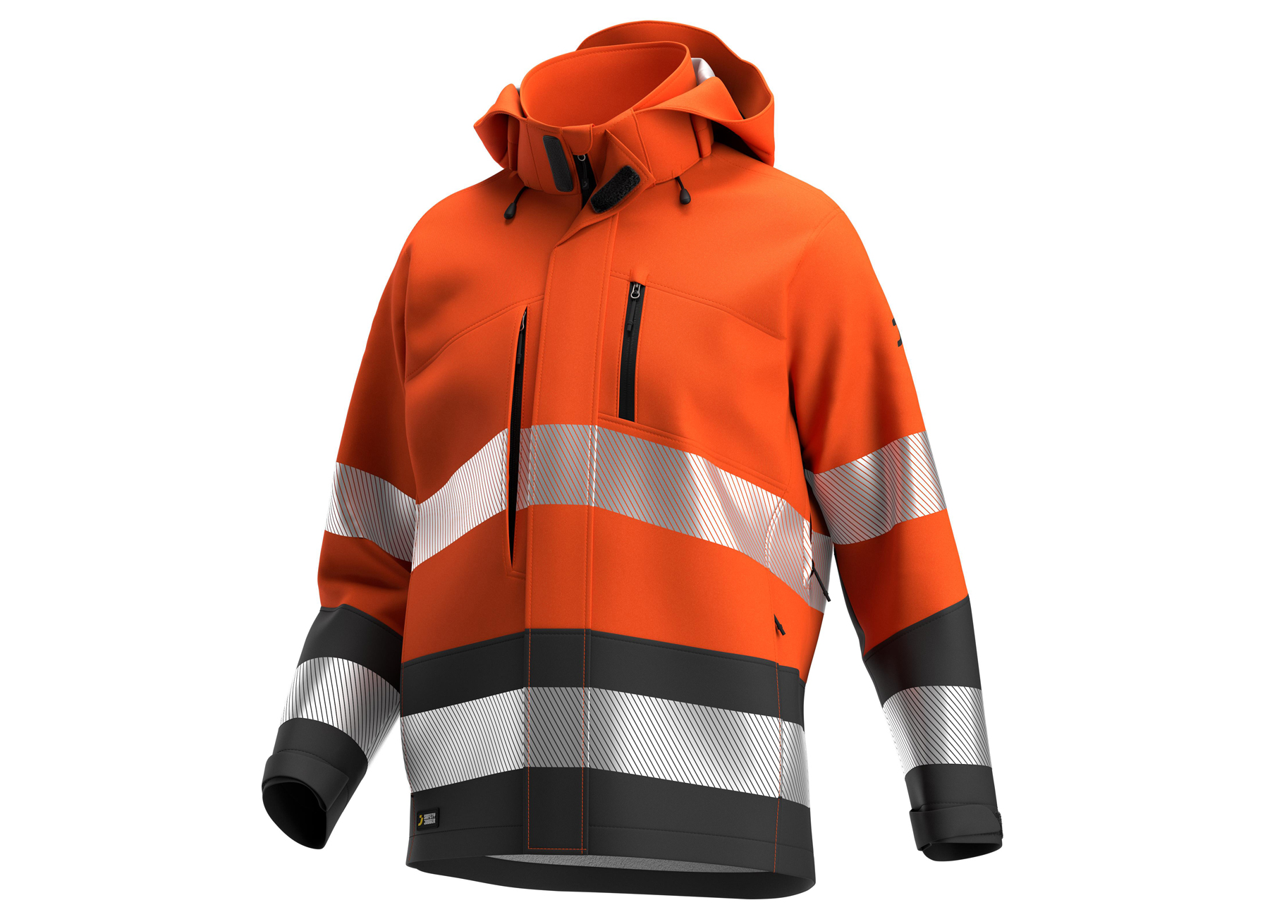 SAFETY JOGGER SCUTI VESTE EN SOFTSHELL HAUTE VISIBILITE HOMMES ORANGE/GRIS FONCE S