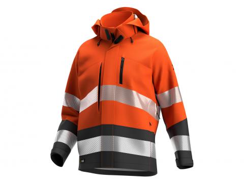 SAFETY JOGGER SCUTI VESTE EN SOFTSHELL HAUTE VISIBILITE HOMMES ORANGE/GRIS FONCE L